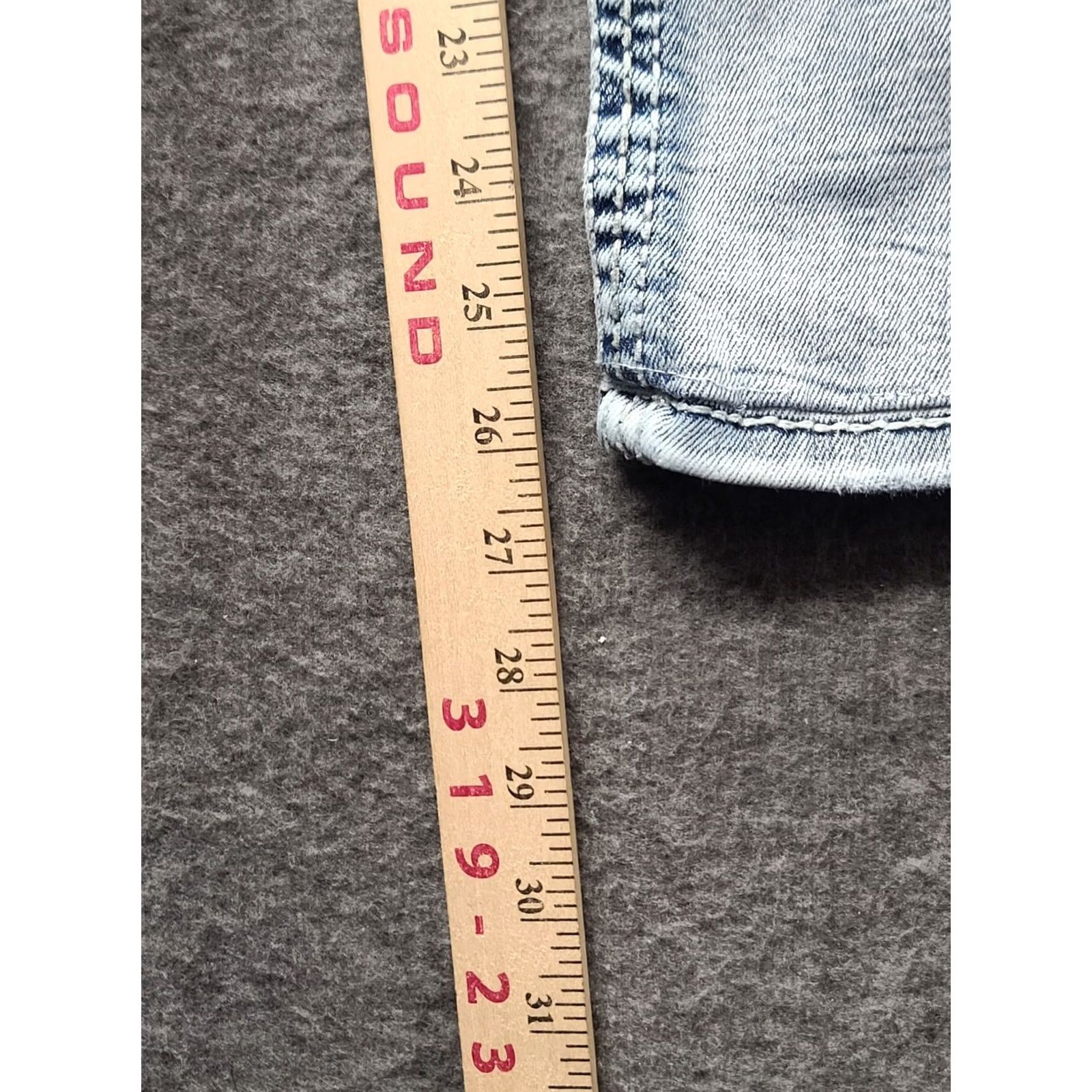 Vintage Salvage Jeans Mens 30x26 Straight Regular Distressed Stretch Denim Blue Cotton Polyester Spandex Buckle Bke Mayhem 30 Inseam 26 in Regular Rise Mid Size US 30 / EU 46 - 5 Thumbnail