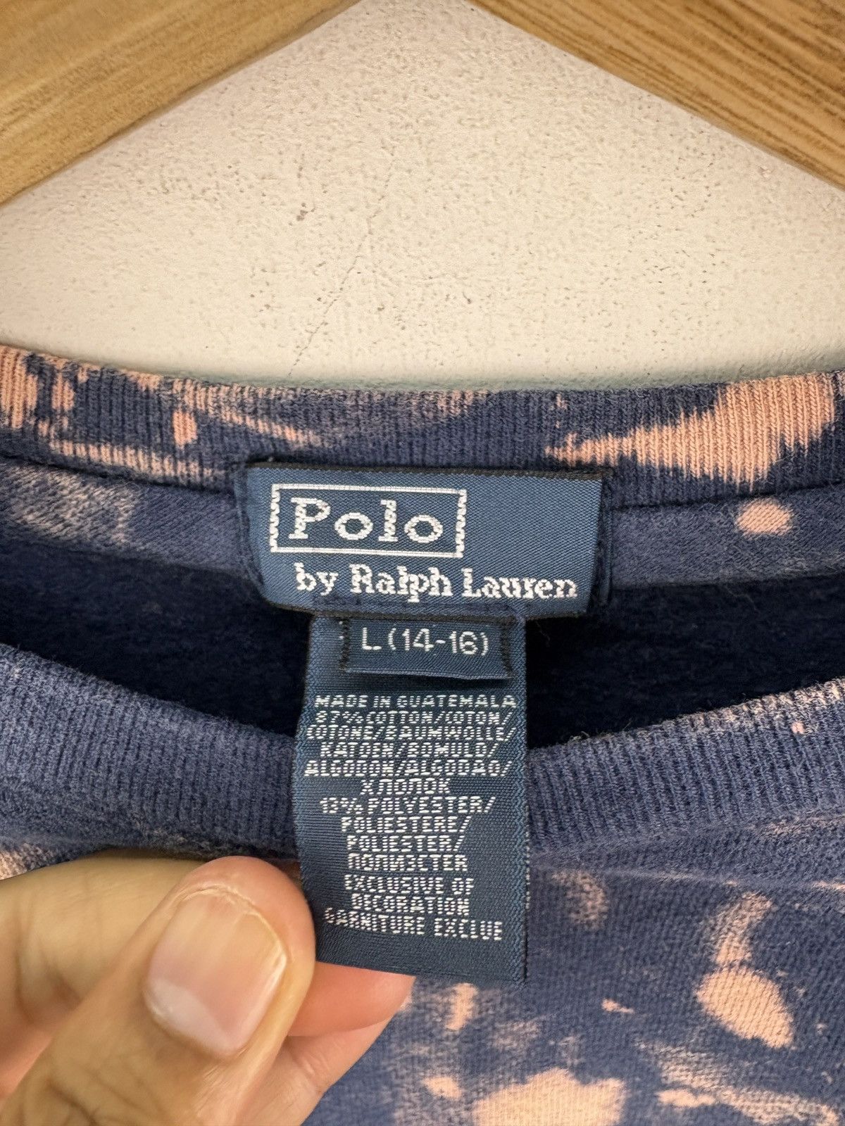 Polo Ralph Lauren Vintage Polo Ralph Lauren Sweatshirt Boxy Tie Dye Bleach Size US S / EU 44-46 / 1 - 2 Thumbnail