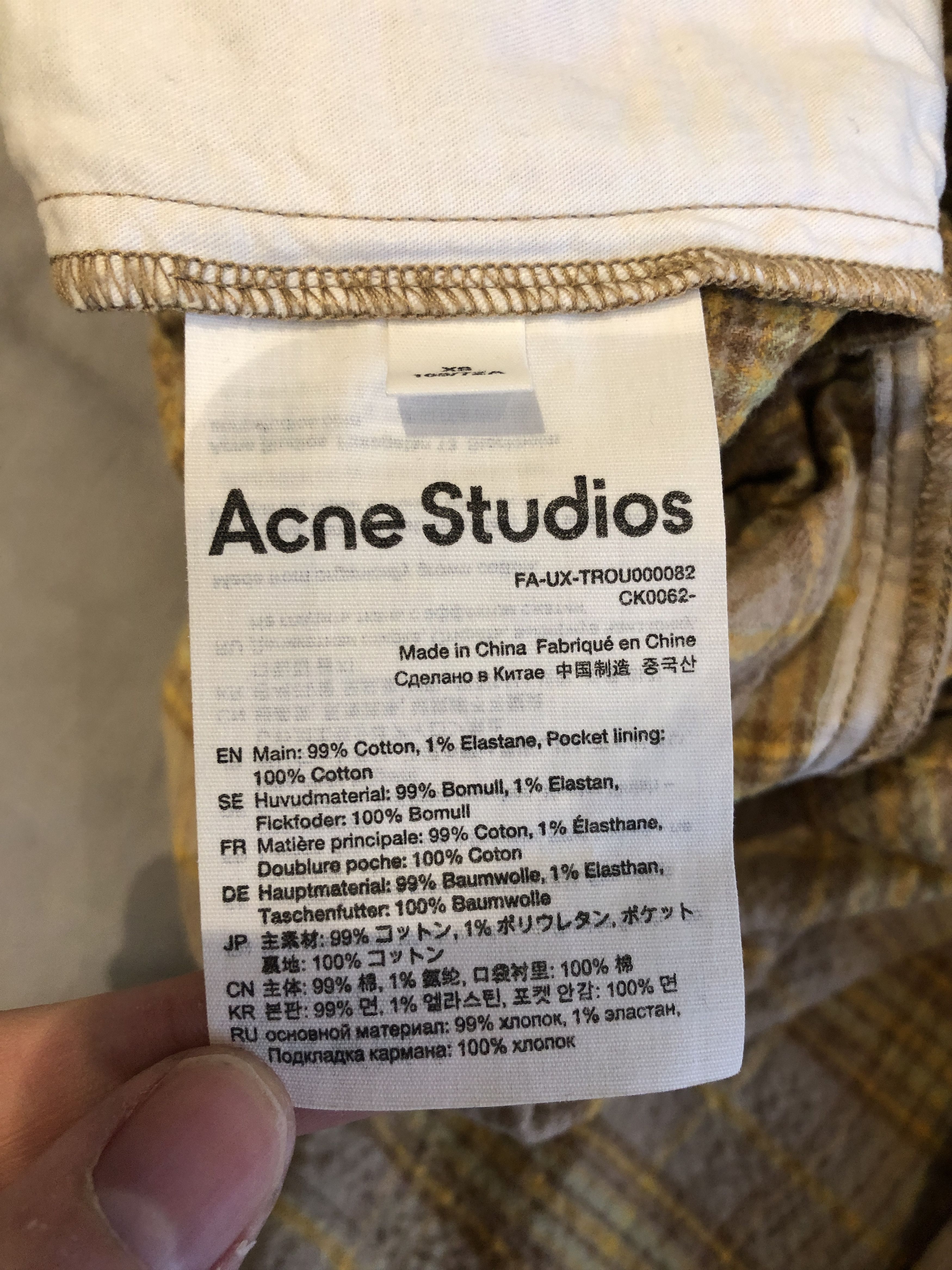 Acne Studios Check Flannel - Brown/Orange Size US 30 / EU 46 - 10 Thumbnail