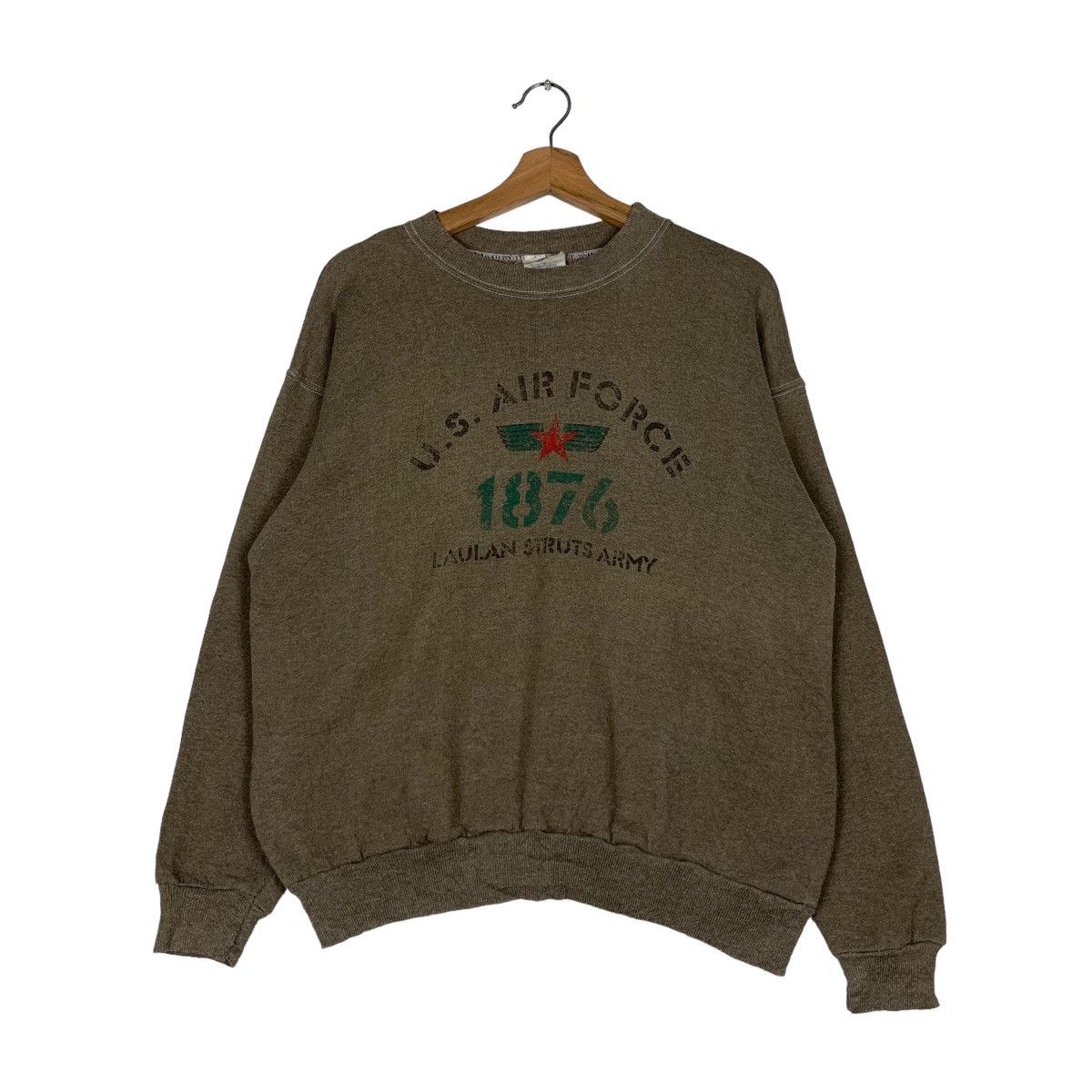 Vintage USAF Laulan Struts Army Big Logo Sweatshirts #0766-C35 Size US M / EU 48-50 / 2 - 1 Thumbnail