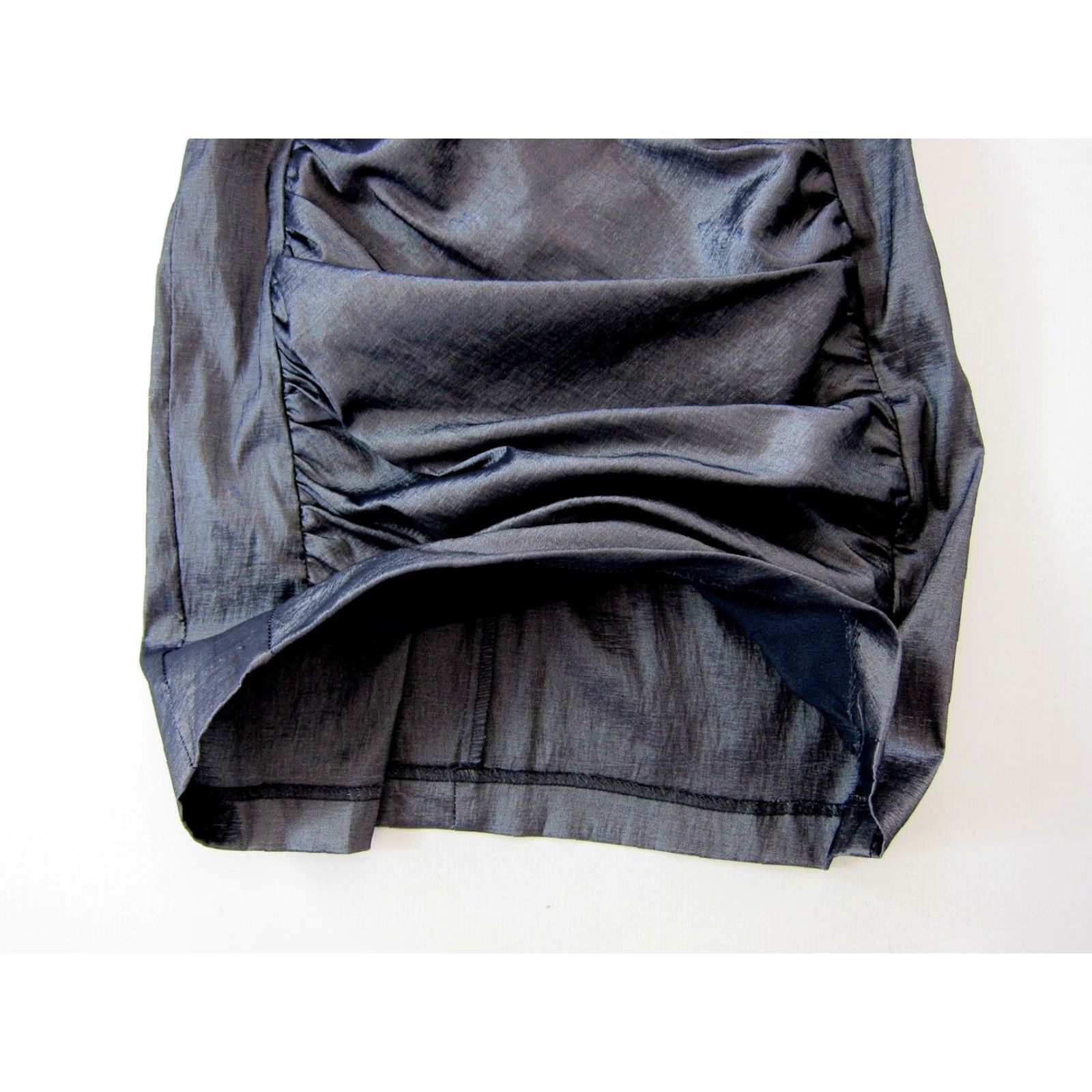 Vintage VINTAGE Teeze Me One Shoulder Silver Stretch Ruched Prom Dress XS Womens Size XS / US 0-2 / IT 36-38 - 7 Thumbnail