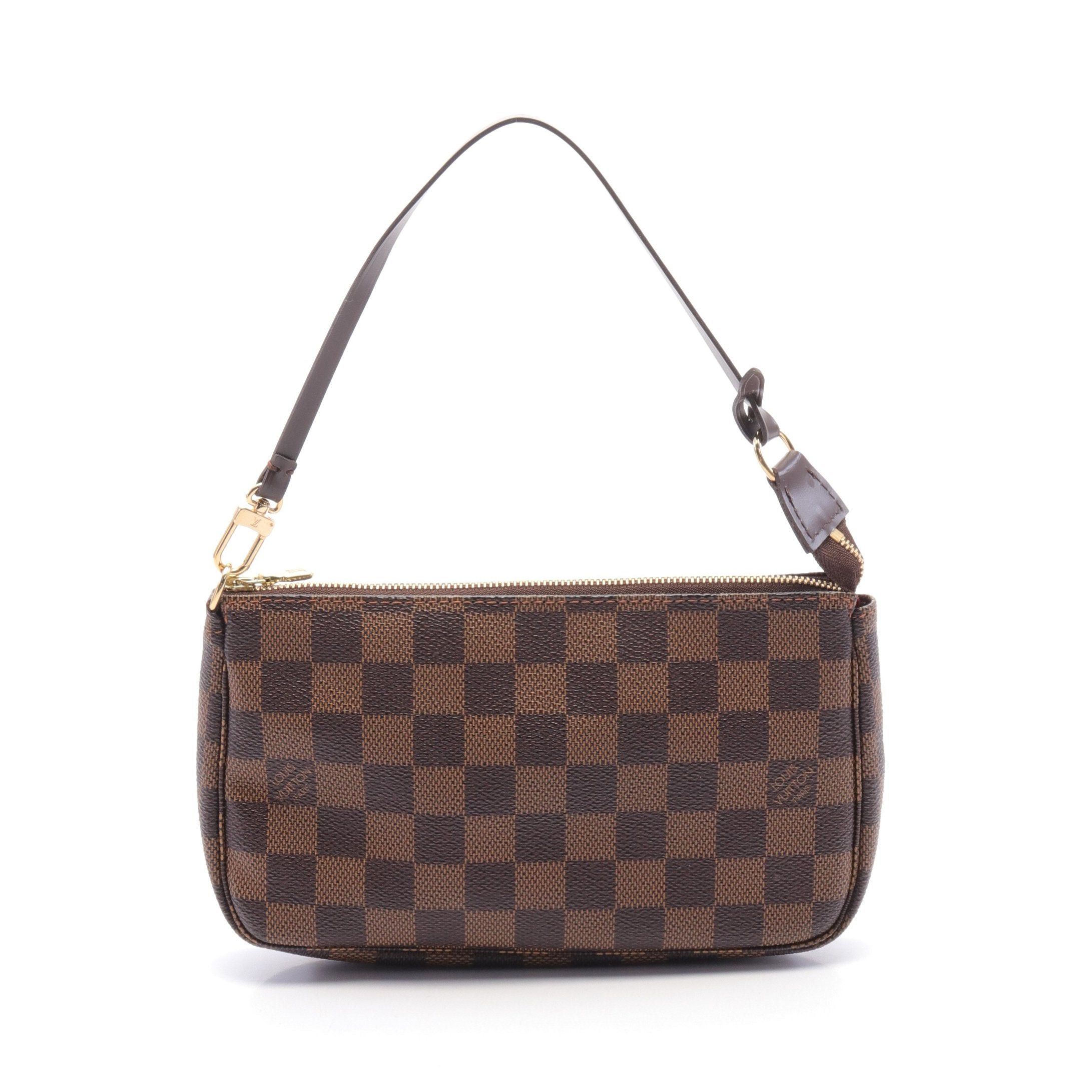 Louis Vuitton Louis Vuitton Pochette Accessoires Damier Ebene Handbag Leather Brown Size ONE SIZE - 1 Thumbnail