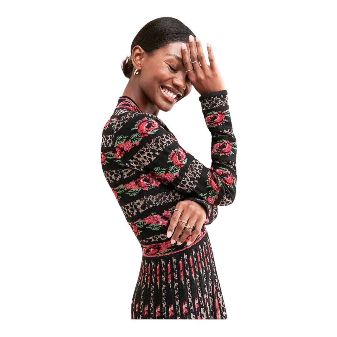 Anthropologie Anthropologie Cecilia Prado Emi Midi Floral Sweater Dress XS Size XS / US 0-2 / IT 36-38 - 3 Thumbnail