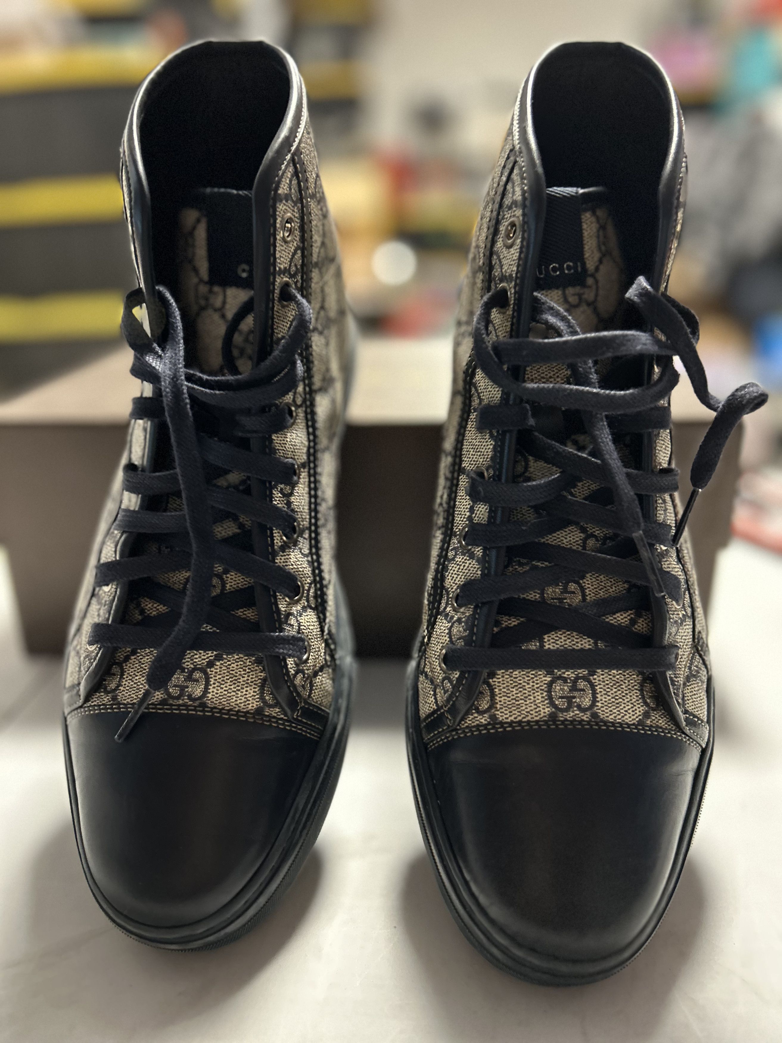 Gucci Gucci GG High-Top Canvas/Leather Shoes Size US 9.5 / EU 42-43 - 2 Thumbnail
