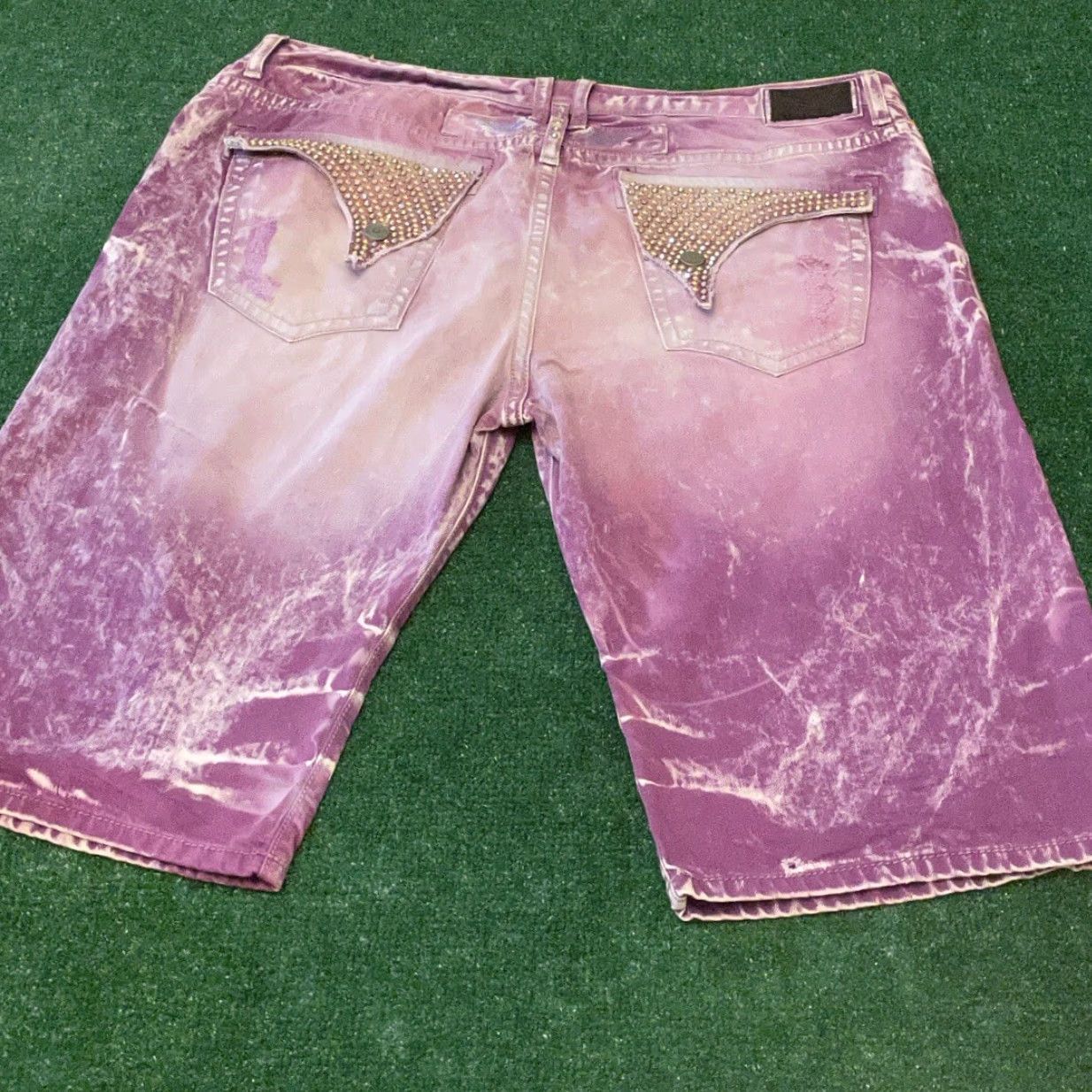 Vintage VINTAGE Robin's Jean Men Purple Distressed Acid Wash Diamond Wing Pockets Shorts Sz 44 (Regular) Size US 44 / EU 60 - 7 Thumbnail