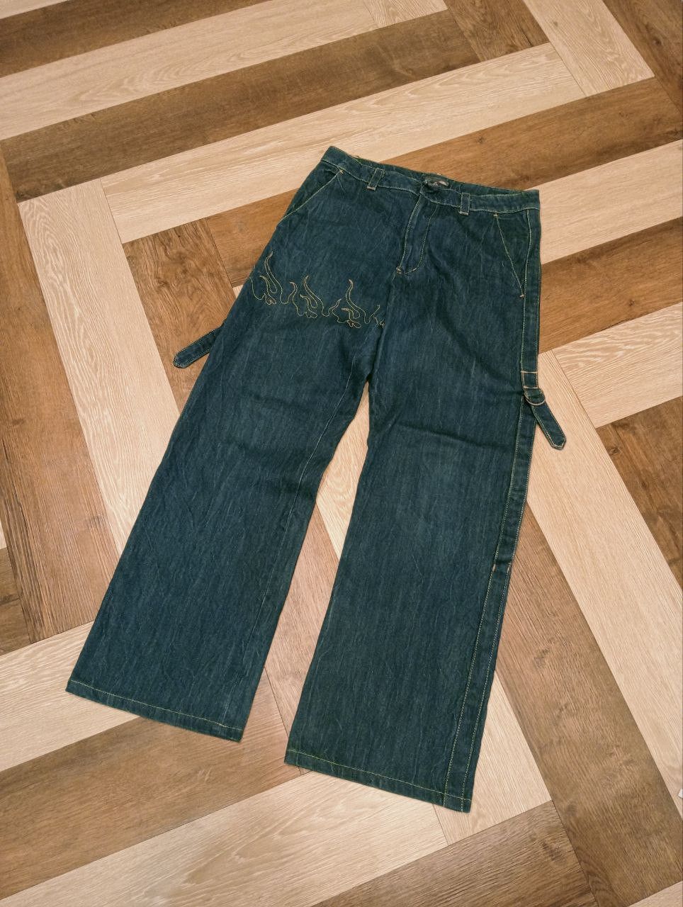 Lad Musician LAD MUSICIAN FLAME BONDAGE DENIM PANTS | Grailed
