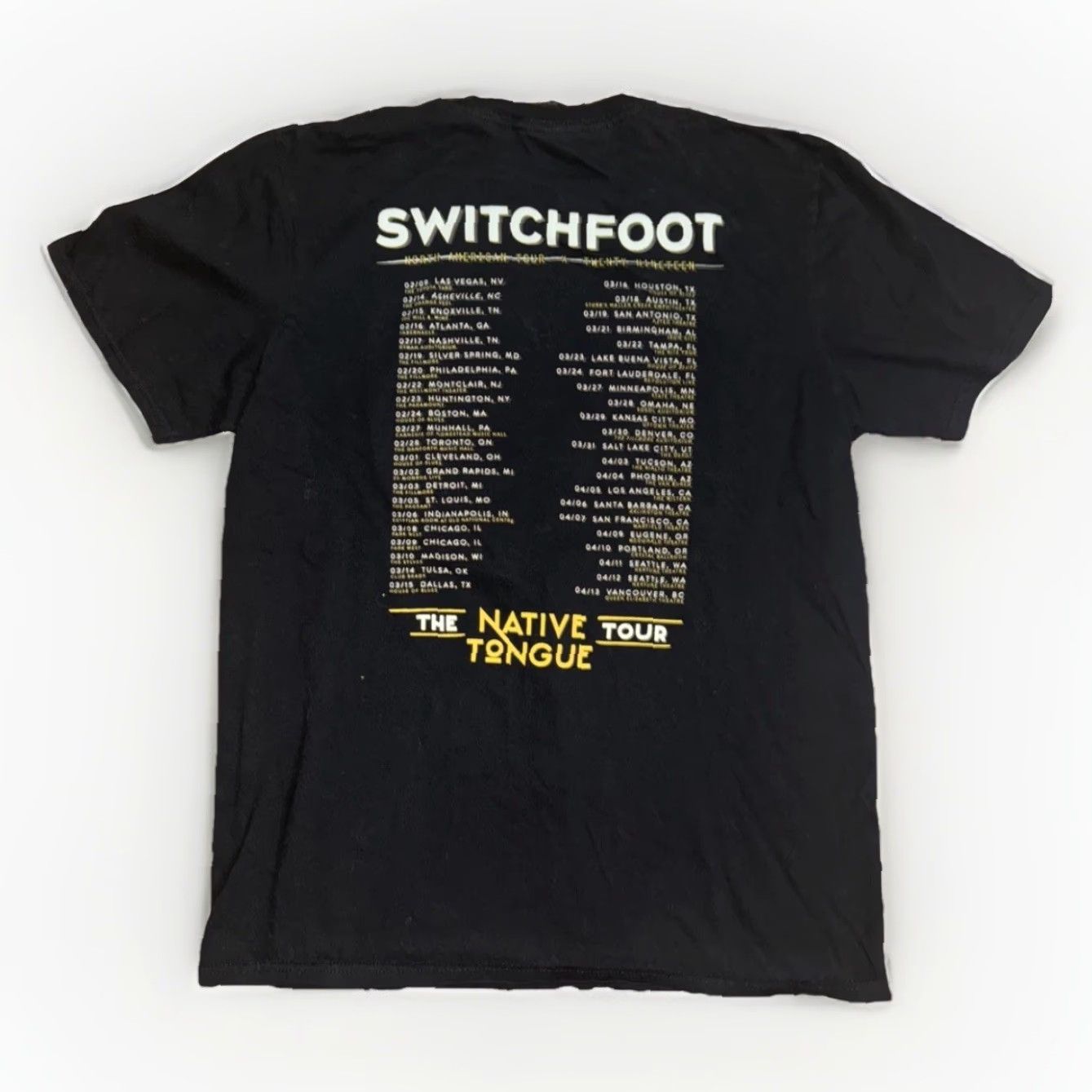 Native Switchfoot Native Tongue Tour T-Shirt Black Medium Mens Graphic Print 90s Y2K Band Tee Size US M / EU 48-50 / 2 - 2 Thumbnail