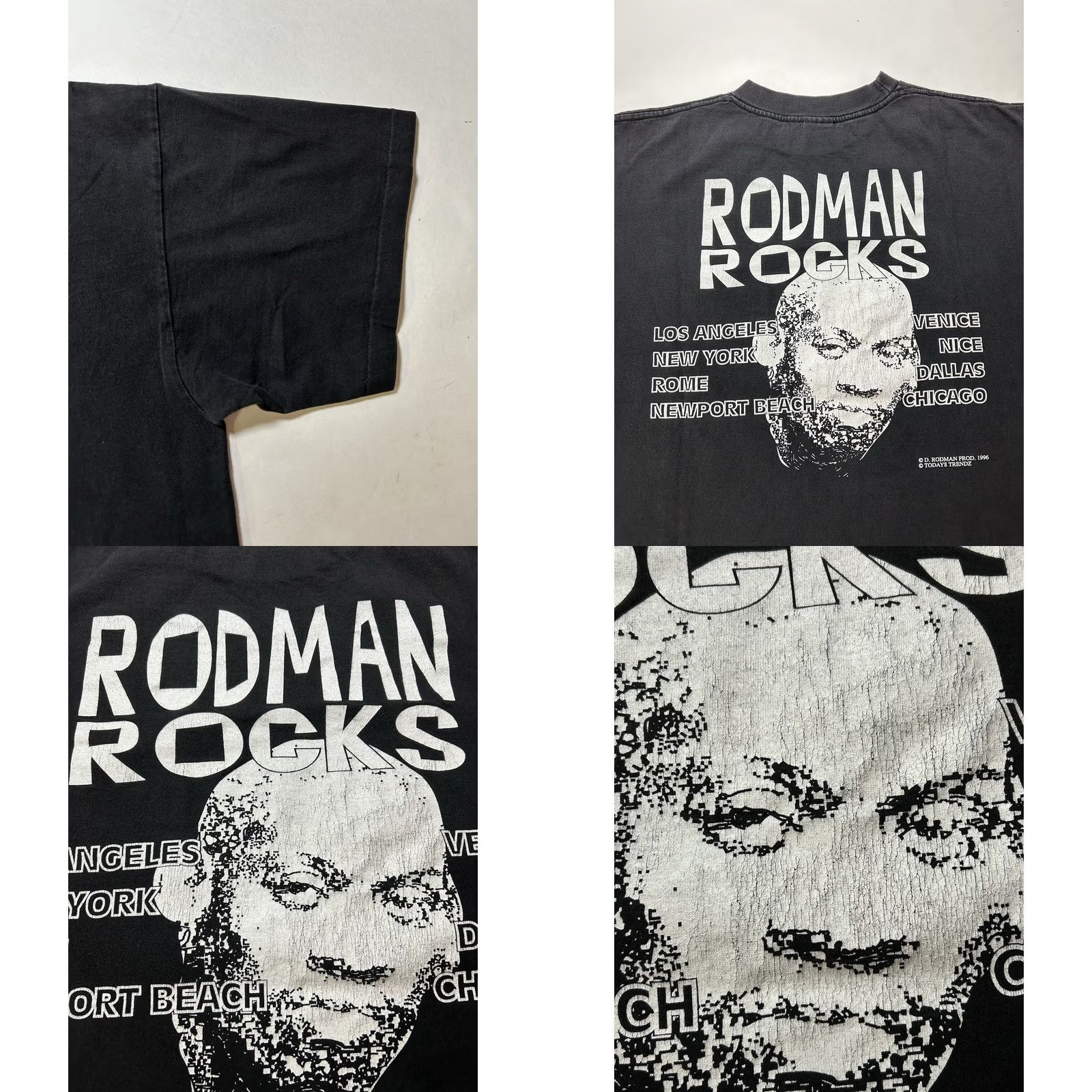 Vintage VINTAGE Dennis Rodman MTV World Tour Tee XL Black Rodman Rocks Promo Rare 90s Size US XL / EU 56 / 4 - 8 Thumbnail