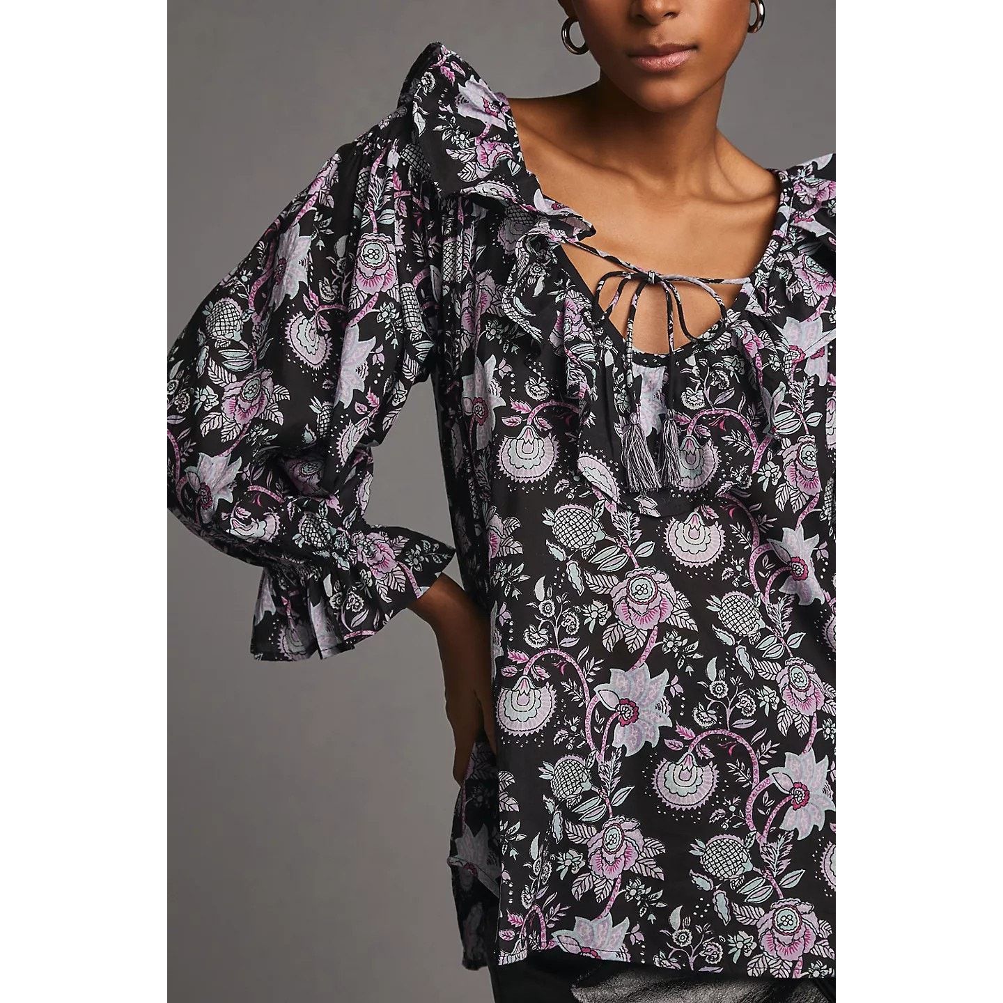 Anthropologie New Anthropologie Mille May Floral Long Sleeve Top $168 Size M / US 6-8 / IT 42-44 - 2 Thumbnail