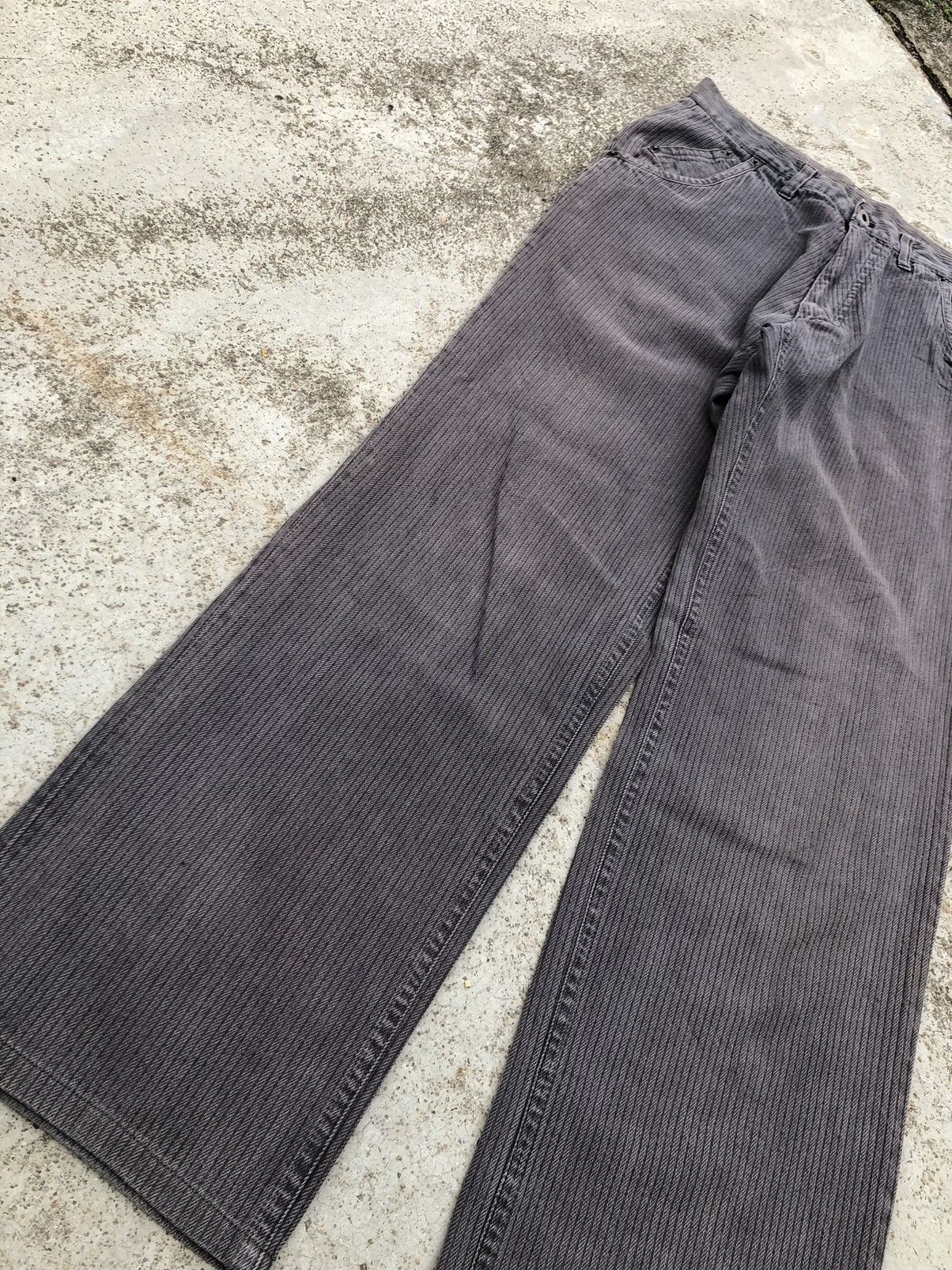 Japanese Brand WIDE LEG FADED GREY JEANS BY B. a-Dieu Size US 30 / EU 46 - 5 Thumbnail