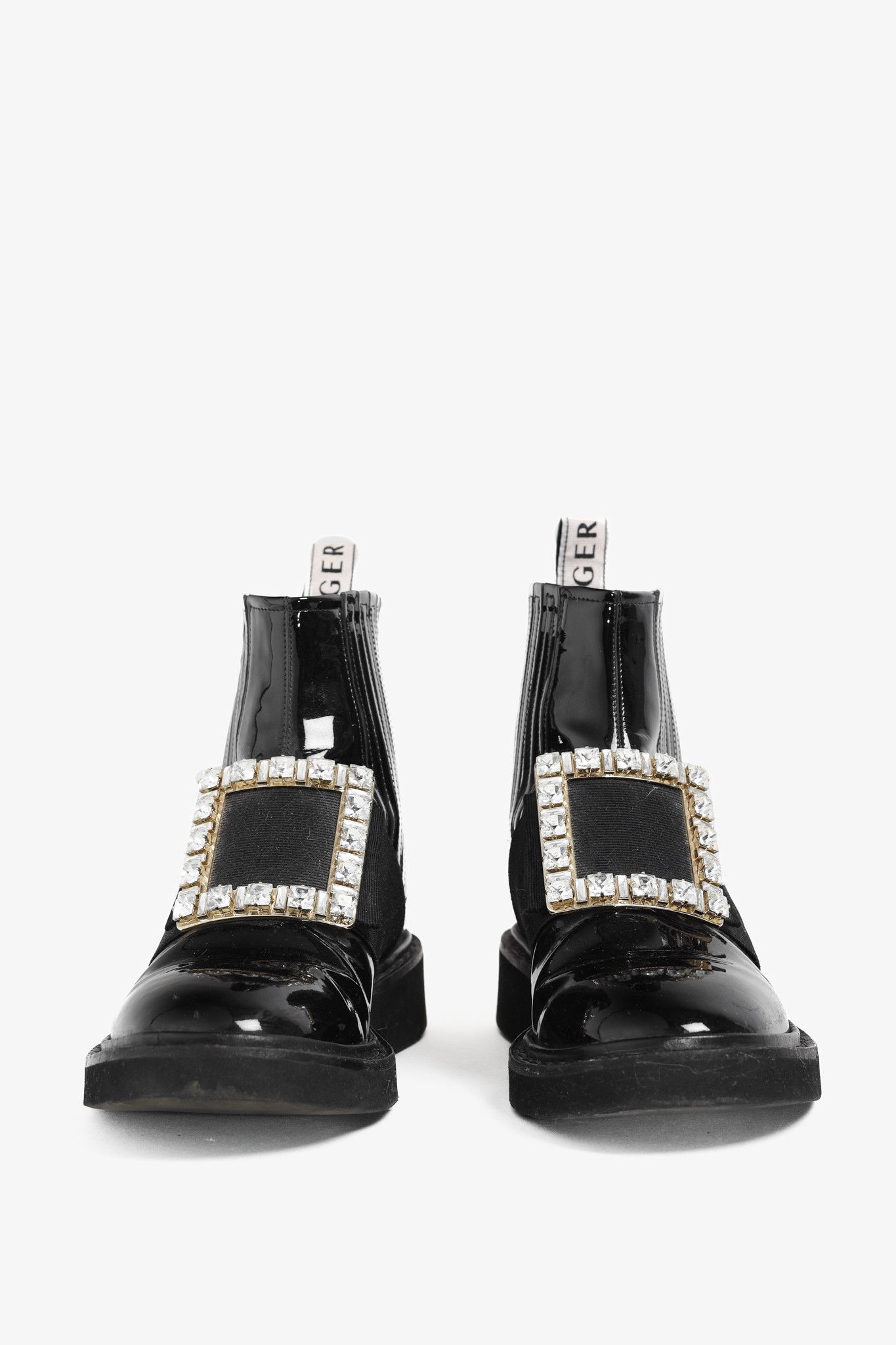 Roger Vivier Roger Vivier Viv' Rangers Embellished Patent Leather Boots Size US 5 / IT 35 - 2 Thumbnail