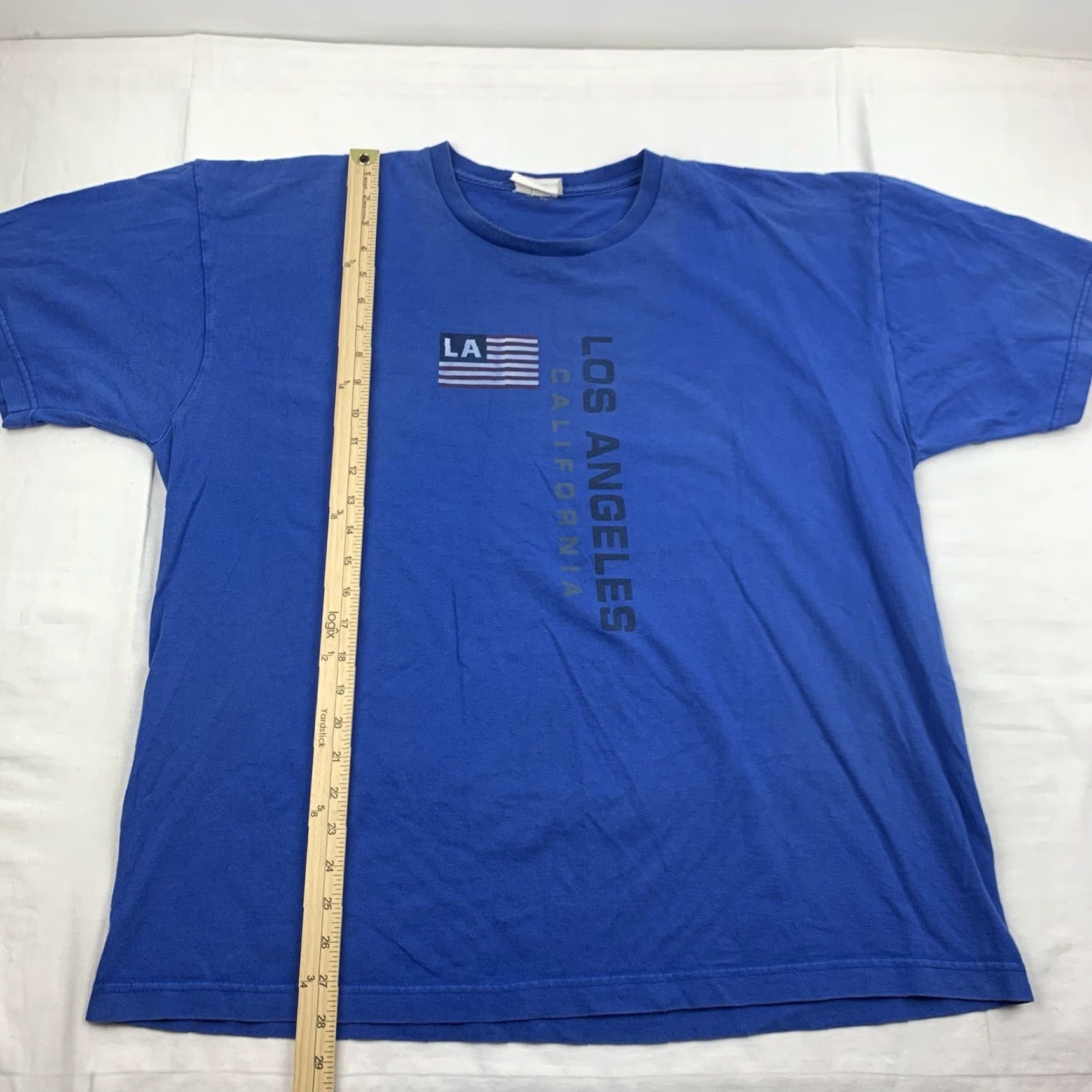 Vintage VINTAGE Los Angeles Sport T Shirt Adult XL Blue Logo Sport Style LA Sport Polo Logo Shirt Mens 90s Sports Mens Size US XL / EU 56 / 4 - 4 Thumbnail