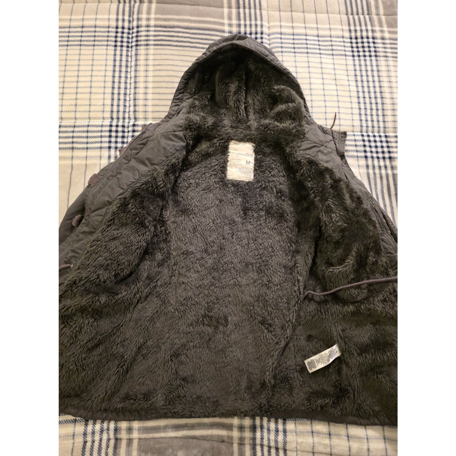 Vintage VINTAGE Y2K Aeropostale Faux Fur Lined Hooded Military Style Jacket Gray Womens Medium Size M / US 6-8 / IT 42-44 - 3 Thumbnail