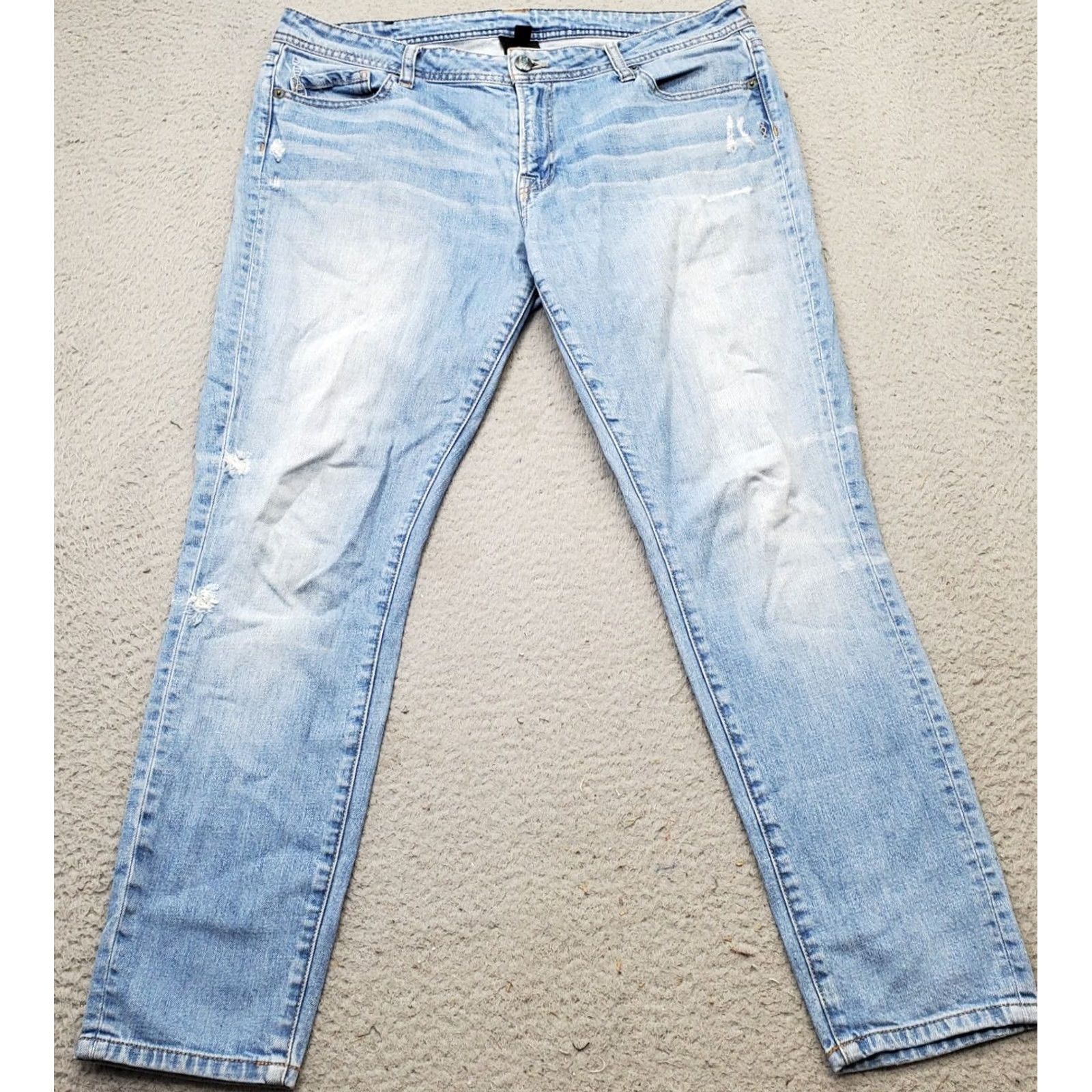 Vintage Genetic Denim Jeans Womens 31 Blue Distressed 5-Pocket Design Straight Leg Denim Pants Size 24" / US 00 / IT 34 - 2 Thumbnail