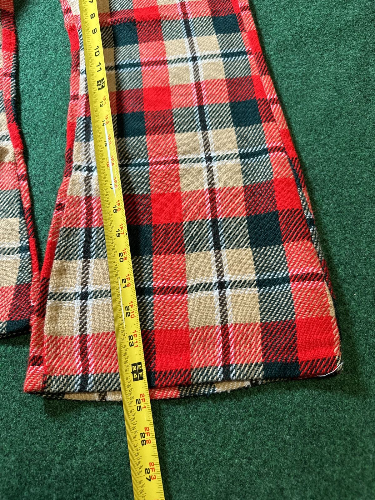 Vintage Vtg 70s Plaid Flare Disco Bell Bottom High Waisted Pants Size 22" - 5 Thumbnail