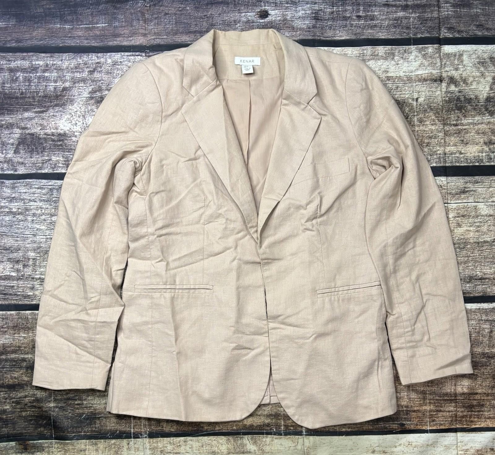 Kendrick Lamar Kenar Blazer Jacket Womens Medium Linen Cotton Beige Open Size M / US 6-8 / IT 42-44 - 1 Thumbnail