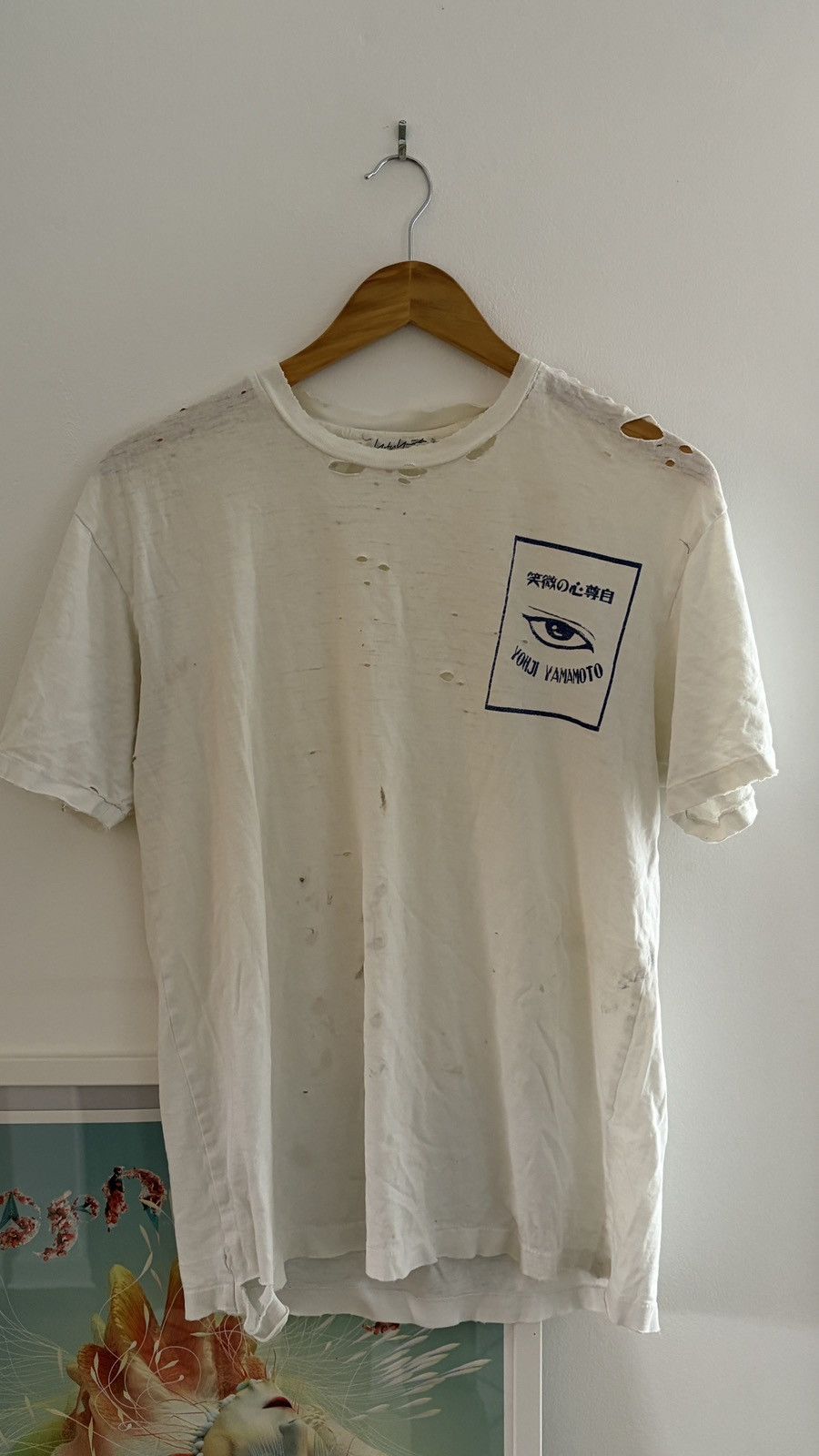 Yohji Yamamoto Vintage Eye Graphic T-Shirt THRASHED Size US M / EU 48-50 / 2 - 1 Thumbnail
