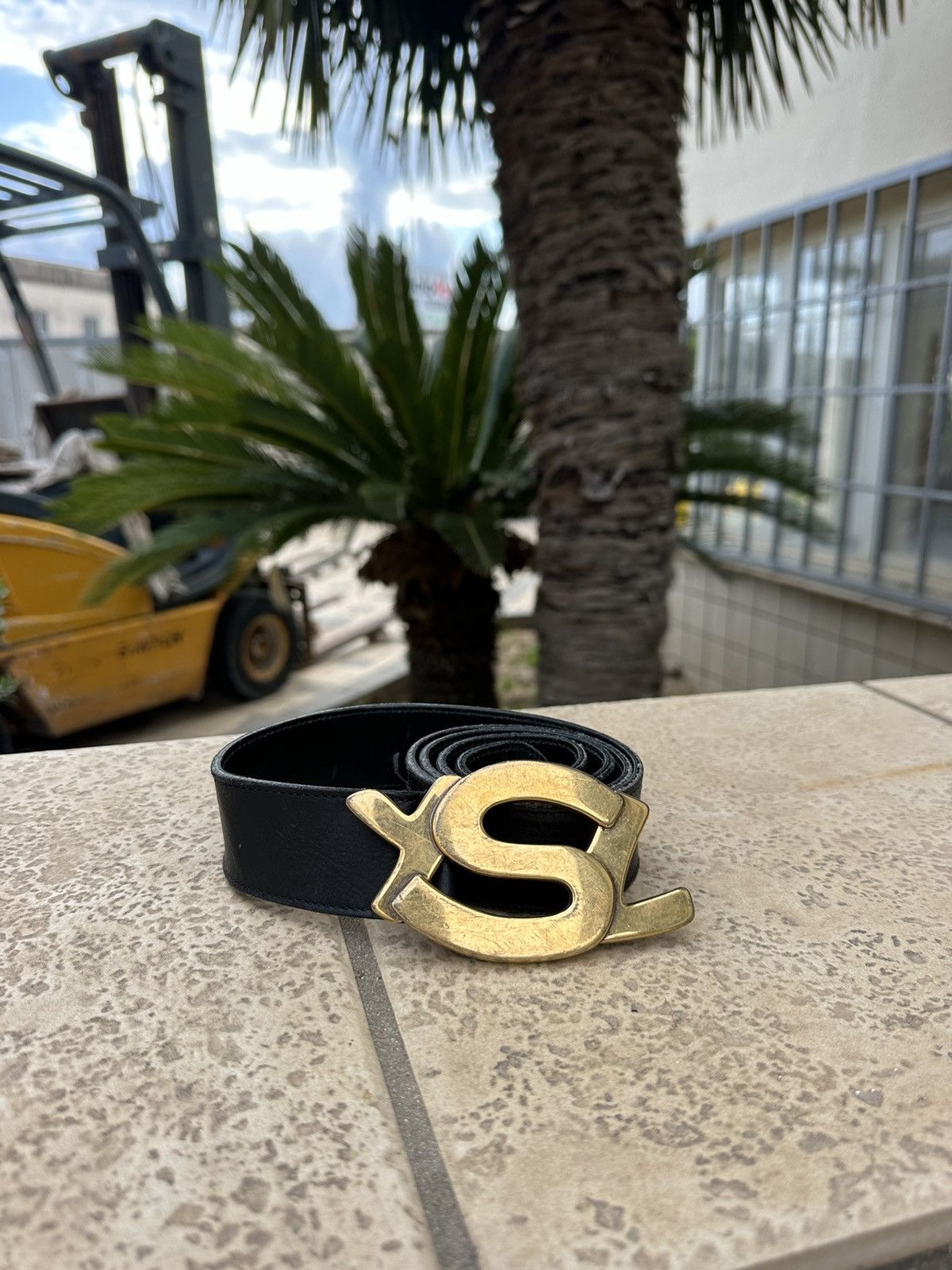 Yves Saint Laurent YSL Leather Belt Black