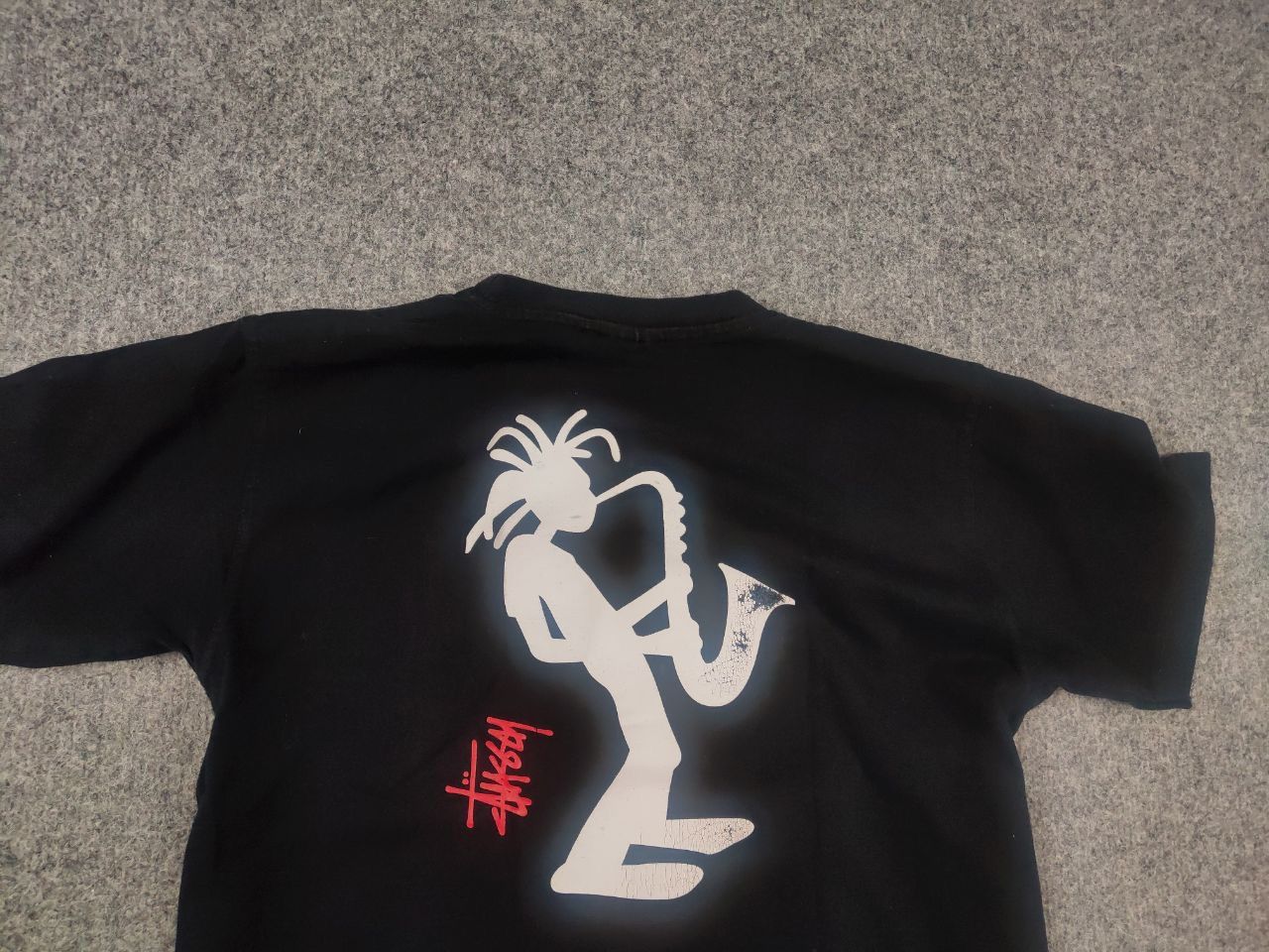 Stussy Rare Vintage 90's Stussy T-shirt Logo Jazz Shadow Man Tee Size US S / EU 44-46 / 1 - 11 Thumbnail