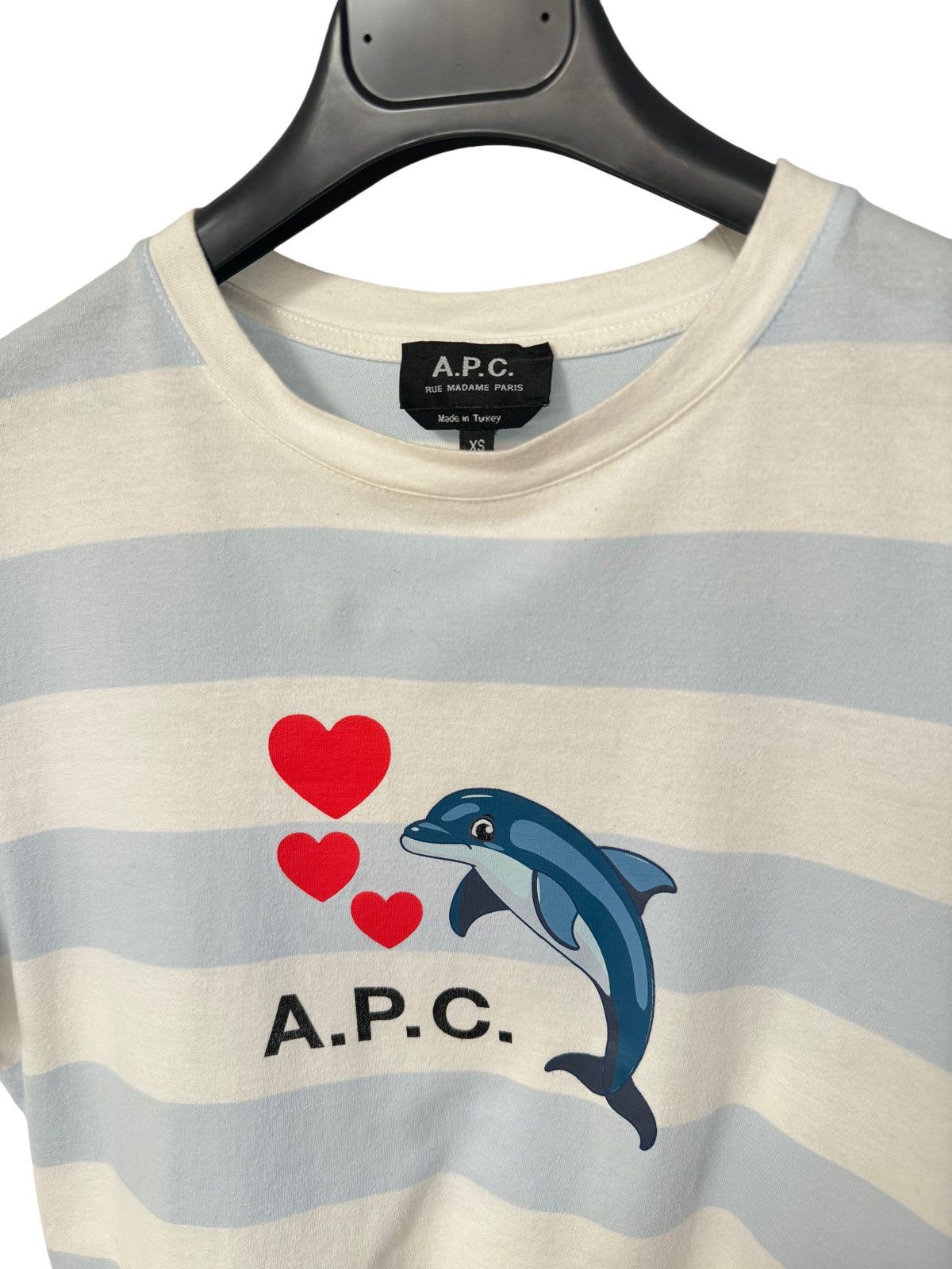 A.P.C. A.P.C. Simon Dolphin Logo Stripe Tee Size US XS / EU 42 / 0 - 2 Thumbnail
