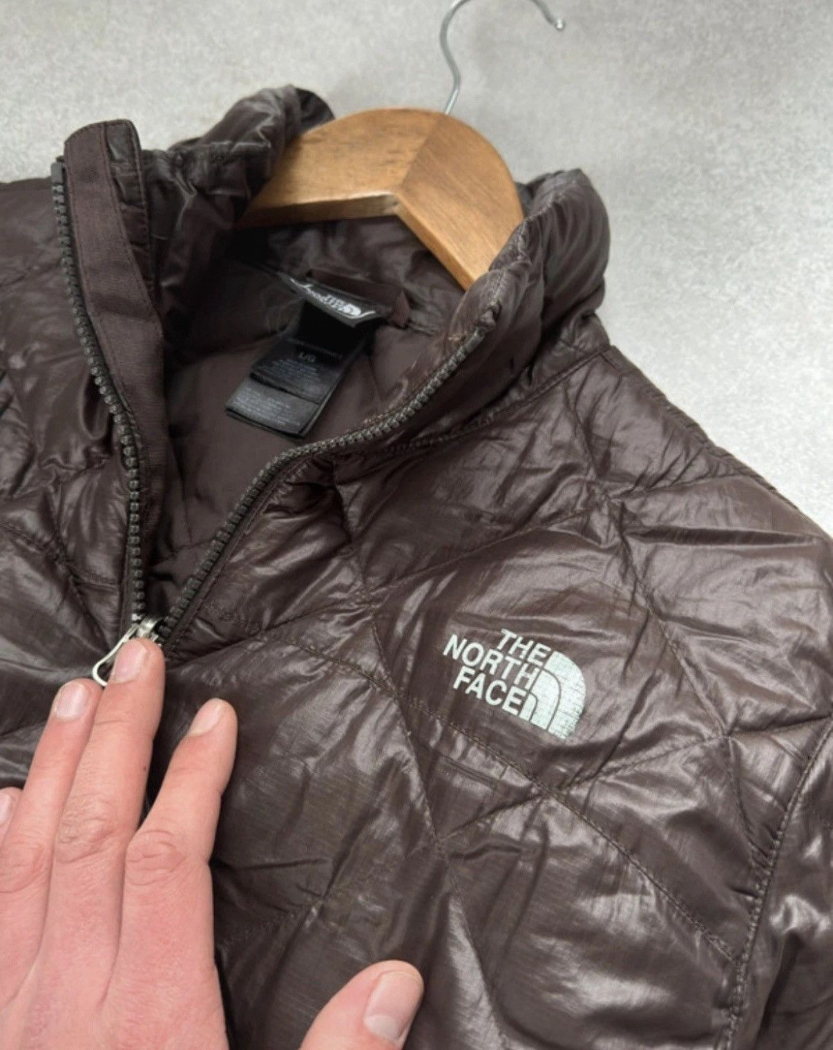 The North Face The North Face 600 Brown Micro Puffer Down Jacket Woman Size L / US 10 / IT 46 - 3 Thumbnail