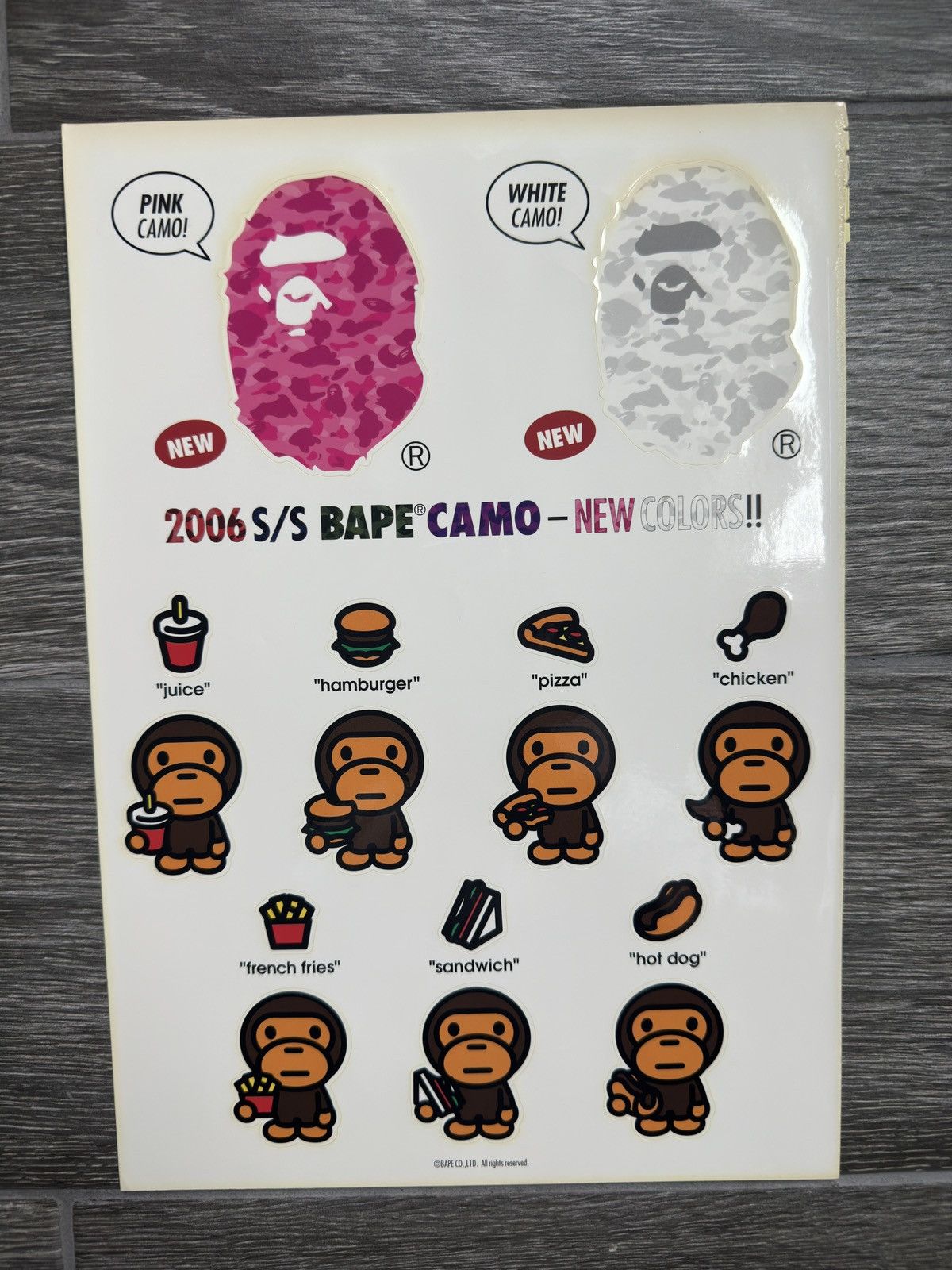 Bape A Bathing Ape 2006 Baby Milo Sticker Sheet Brand New Size ONE SIZE - 2 Thumbnail