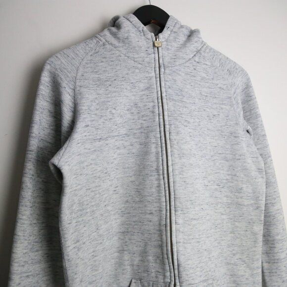 Aritzia Aritzia TNA Light Heathered Grey Full Zip-up Hoodie Sweater Size L / US 10 / IT 46 - 2 Thumbnail