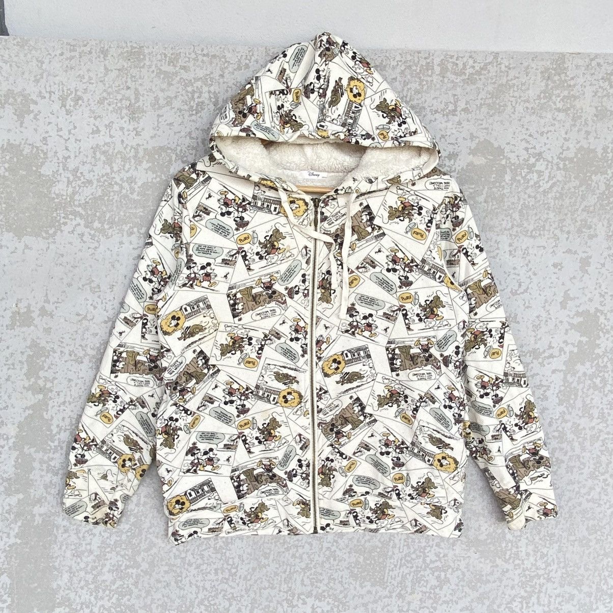 Vintage Disney Mickey Mouse Hoodie Sweater White Color SZ S