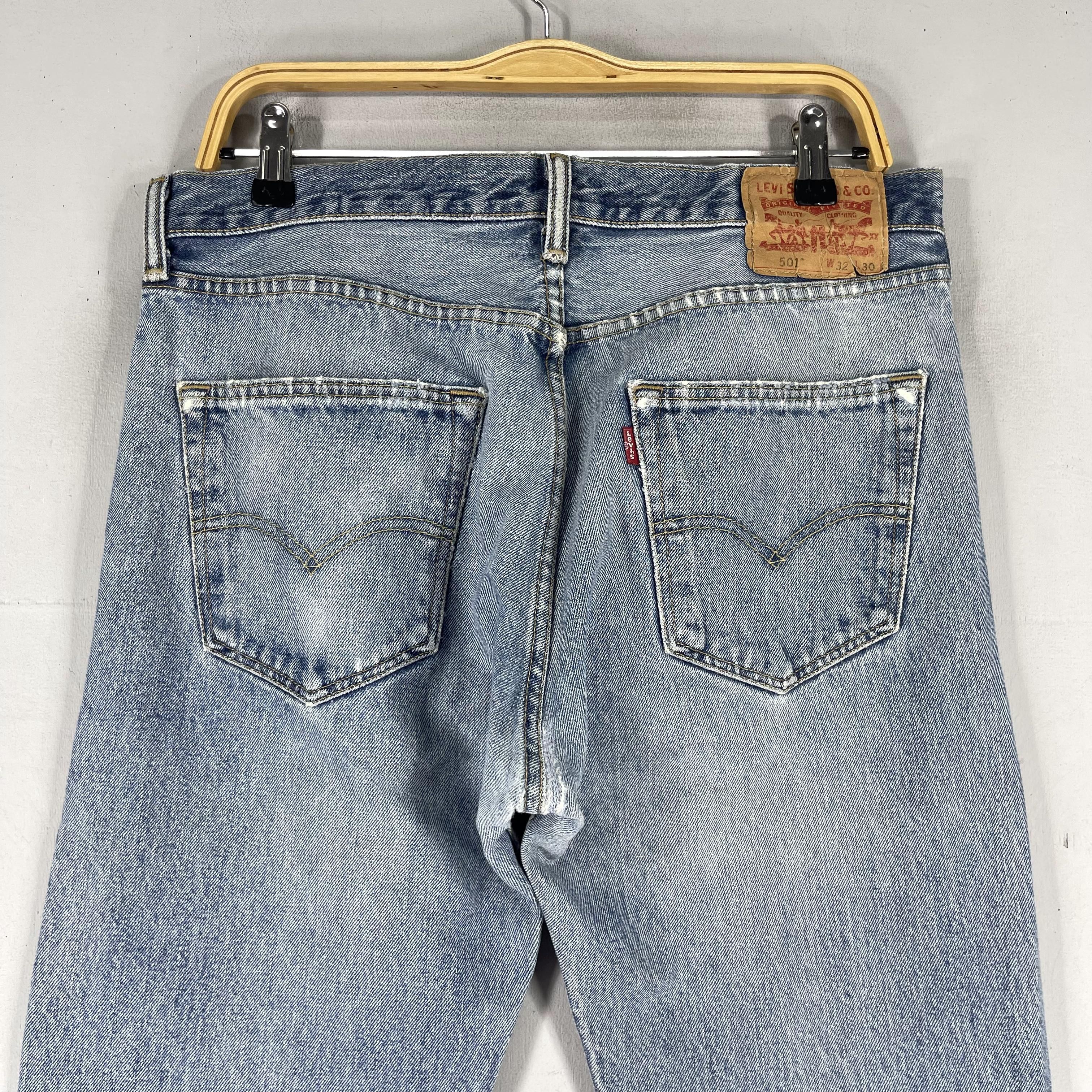Levi's Vintage Clothing × Vintage W33 L28 Vintage Levis 501 Distressed Reinforced Jeans Size US 33 - 10 Thumbnail