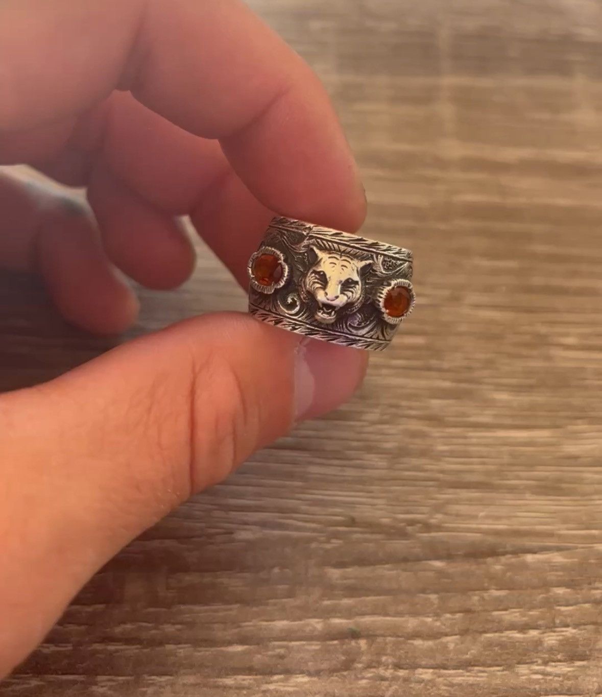 Gucci Gucci Feline Ring w/ Orange Crystals Size ONE SIZE - 1 Thumbnail