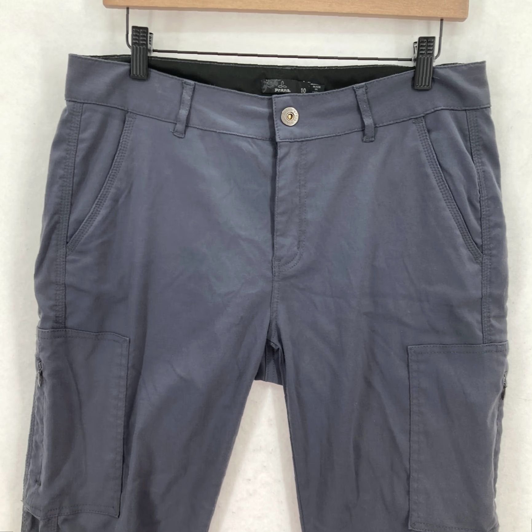 Prana prAna Sky Canyon Jogger Pants Women's 10 Blue Gray Nylon Cargo Hiking Regular Inseam 25 in Wide Size 32" / US 10 / IT 46 - 3 Thumbnail