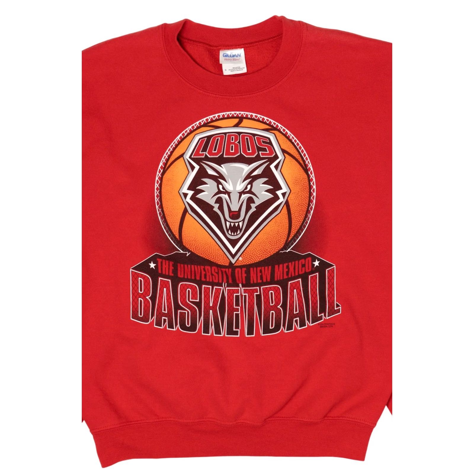 Gildan VINTAGE Red Lobos University Of New Mexico Basketball Sweatshirt Small Red Cotton / Polyester Long Sleeve Mens or Womens (depending) Size US S / EU 44-46 / 1 - 5 Thumbnail