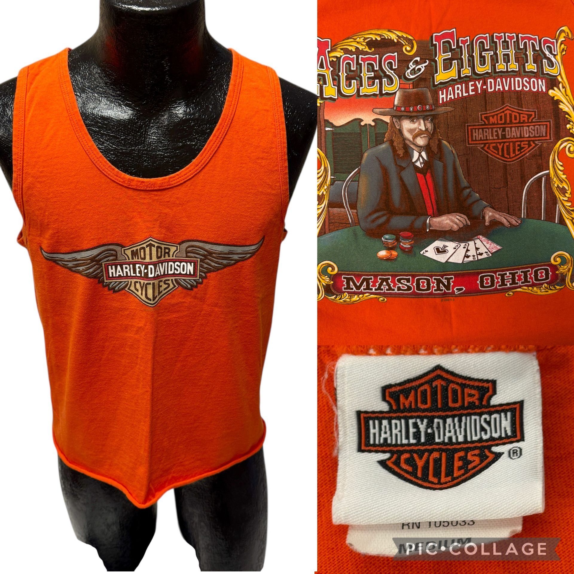 Harley Davidson ACES & EIGHTS Mason Ohio Tank ToP OLD WEST SALOON GAMBLER T Size US M / EU 48-50 / 2 - 2 Thumbnail
