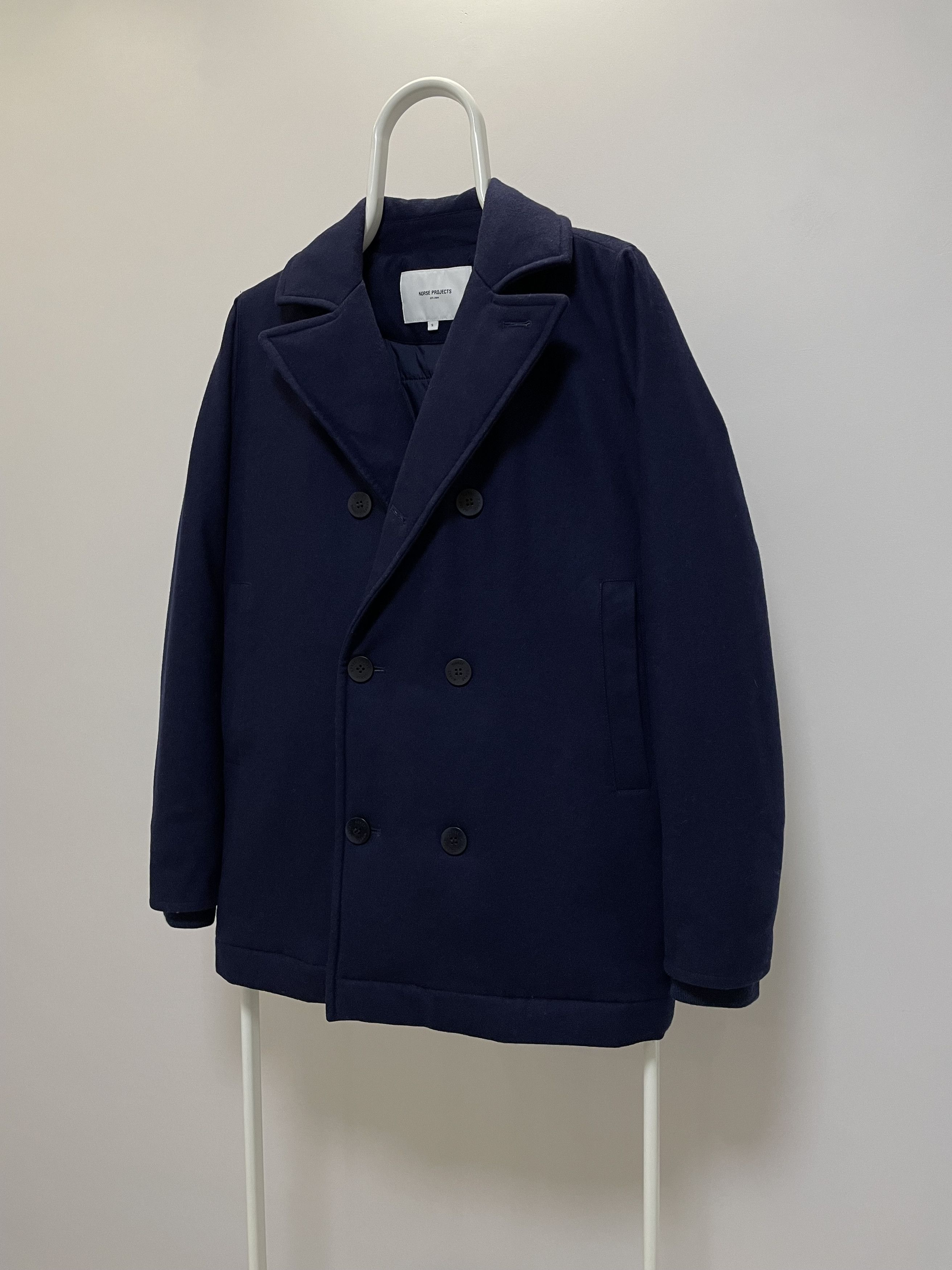 Norse Projects NORSE PROJECTS Birk Wool Pea Coat Jacket Dark Navy Men's Size US S / EU 44-46 / 1 - 7 Thumbnail