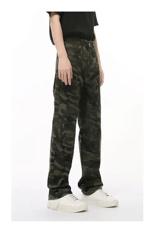 VIBE American camouflage patchwork high street vintage jeans Size US 32 / EU 48 - 6 Thumbnail