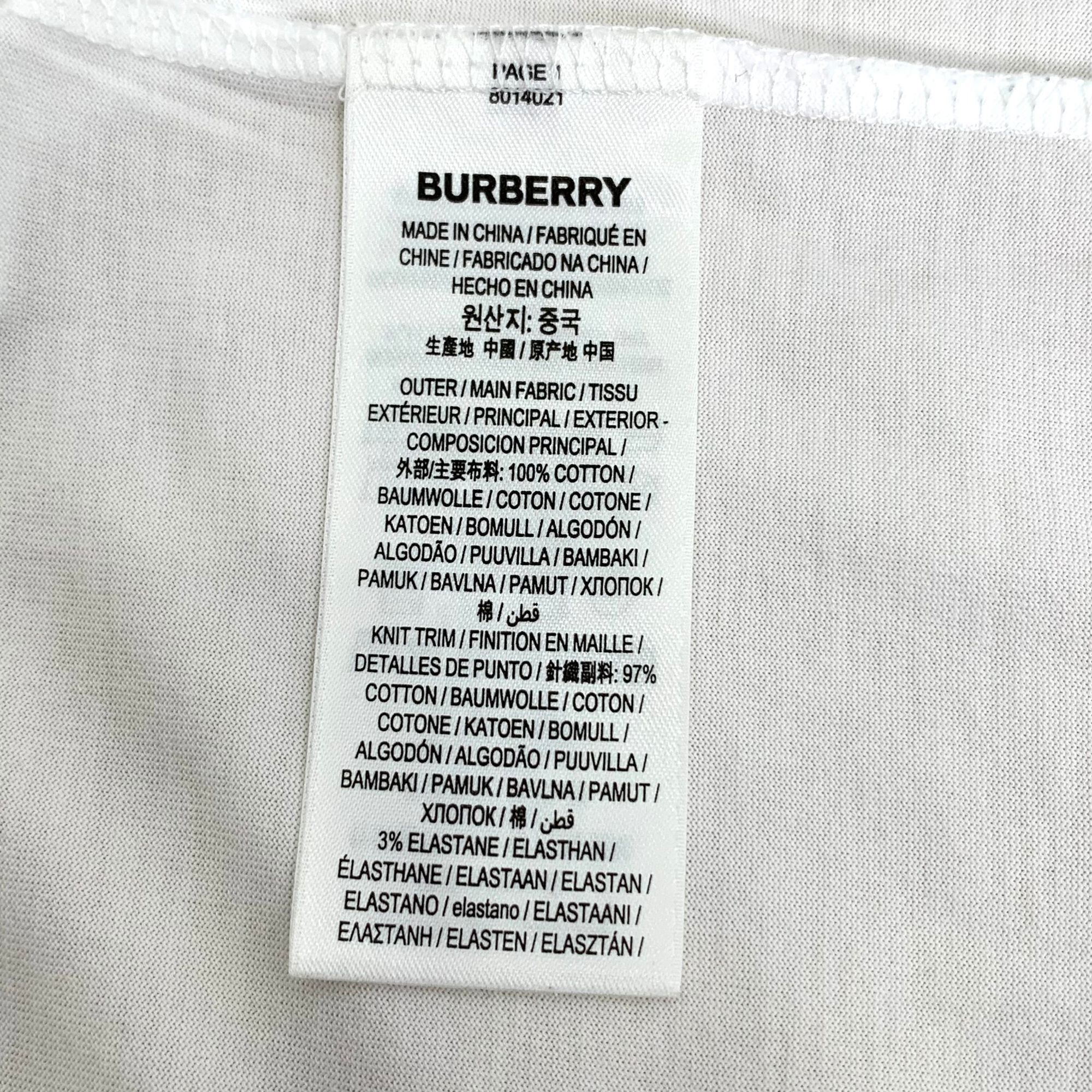 Burberry Burberry White Embroidered Logo Cotton T-Shirt Size S Size US S / EU 44-46 / 1 - 4 Thumbnail
