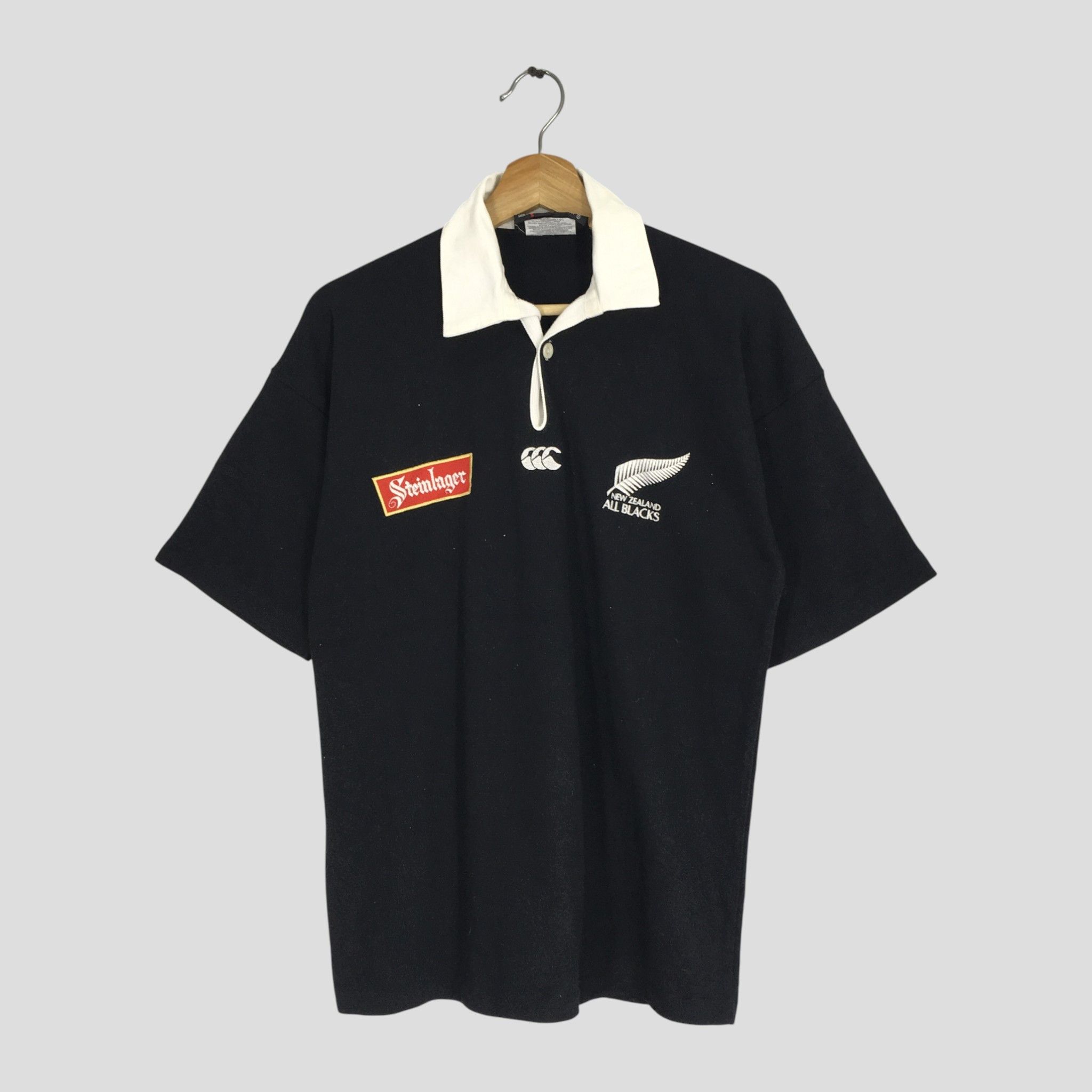 Canterbury of New Zealand Vintage 90's Canterbury Of New Zealand All Black Polo Shirt Size US S / EU 44-46 / 1 - 1 Thumbnail