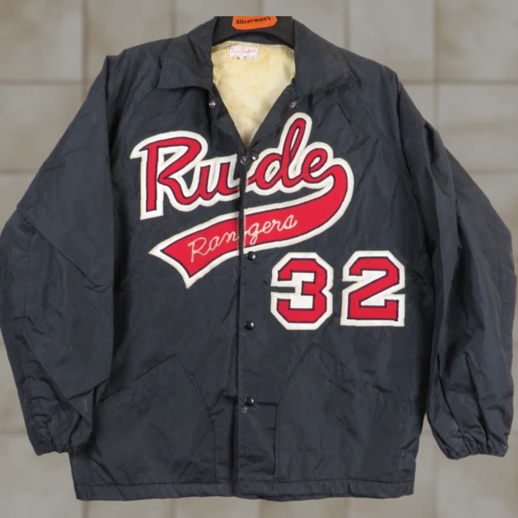 Vintage VINTAGE Van Ginkel's Rude Rangers 32 Baseball Sports Jacket Men M Blue Bomber Jacket 1950s-60s Oakland A's Wilson Model Stains Wear Size US M / EU 48-50 / 2 - 1 Thumbnail