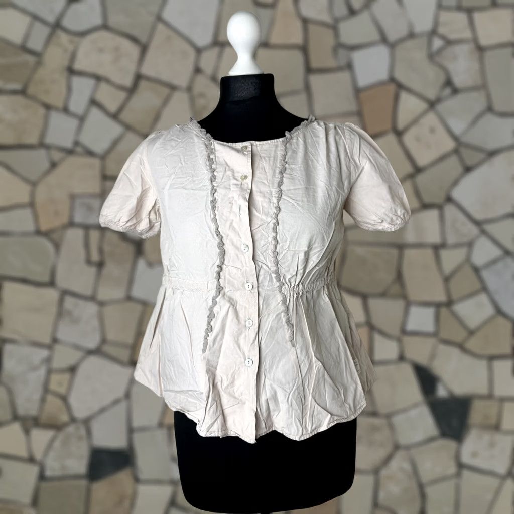 Vintage Odd Molly Blouse Shirt Womens Cotton Multicoloured Size 1 XS/S Short Sleeve 100% Cotton Size XS / US 0-2 / IT 36-38 - 1 Thumbnail