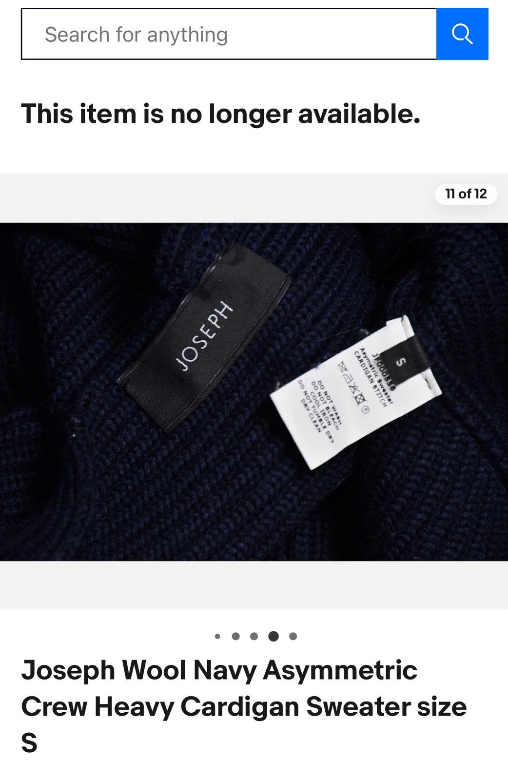 Joseph Joseph Navy Asymmetric Crew Cardigan Size XS / US 0-2 / IT 36-38 - 6 Thumbnail