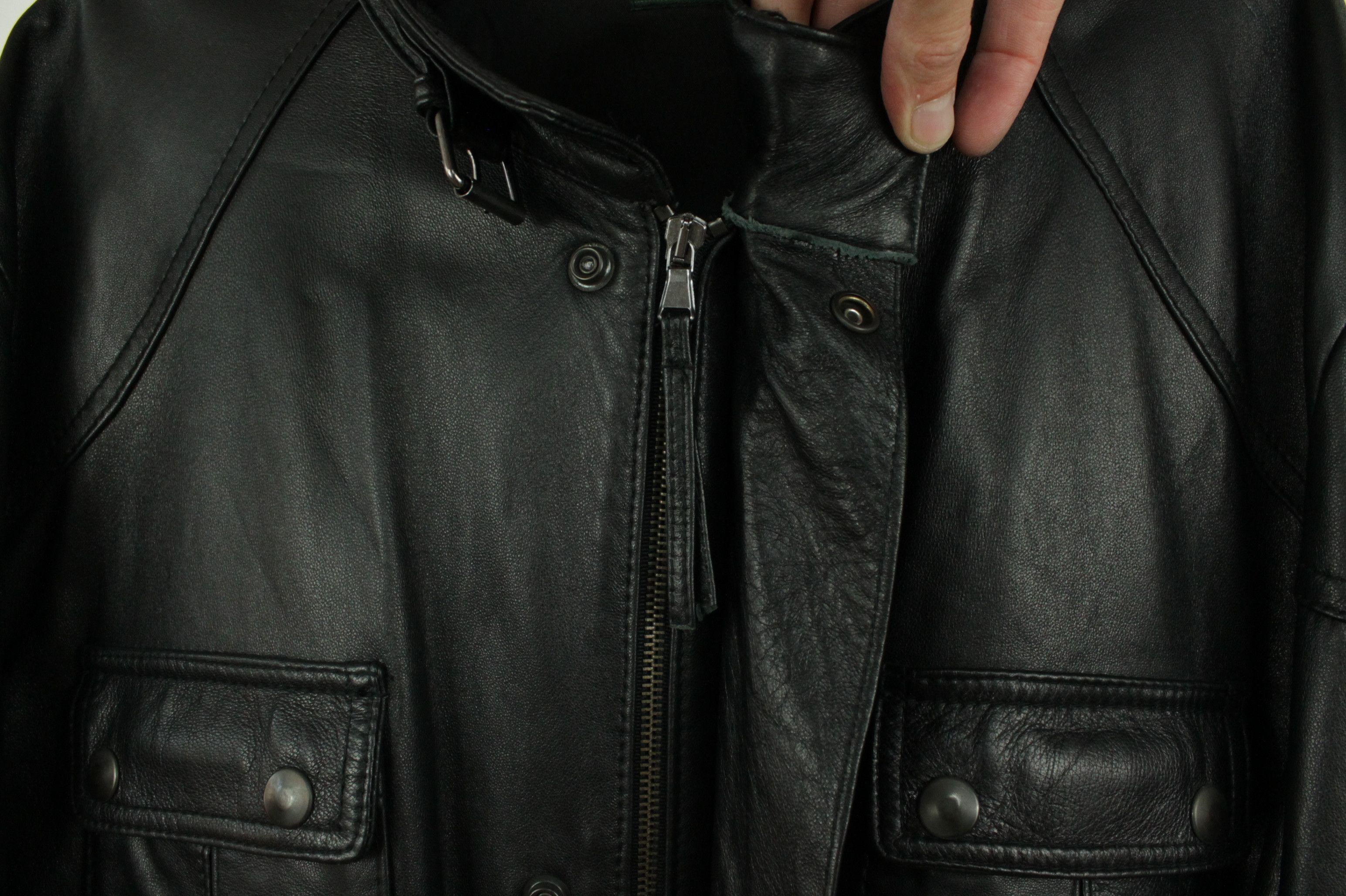 Vintage Vintage Cuoieria Fiorentina Black Leather Belted Jacket Size US XXL / EU 58 / 5 - 14 Thumbnail