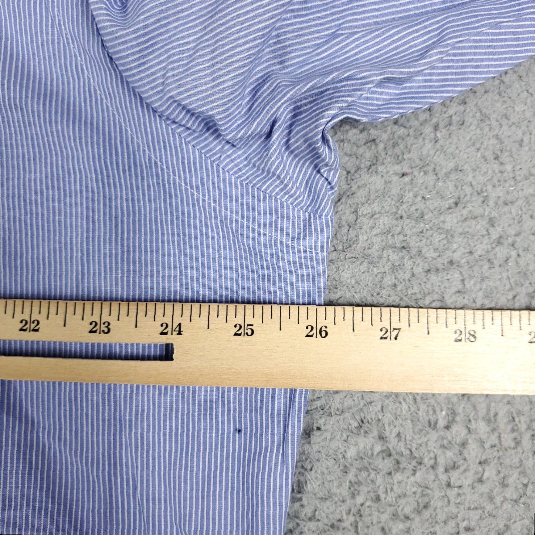 Nautica Nautica Dress Shirt Mens 17 Blue Striped Button Up Long Sleeve Adult Regular Size 17 Blue Striped Formal Casual Wedding Mens Size 46R - 5 Thumbnail