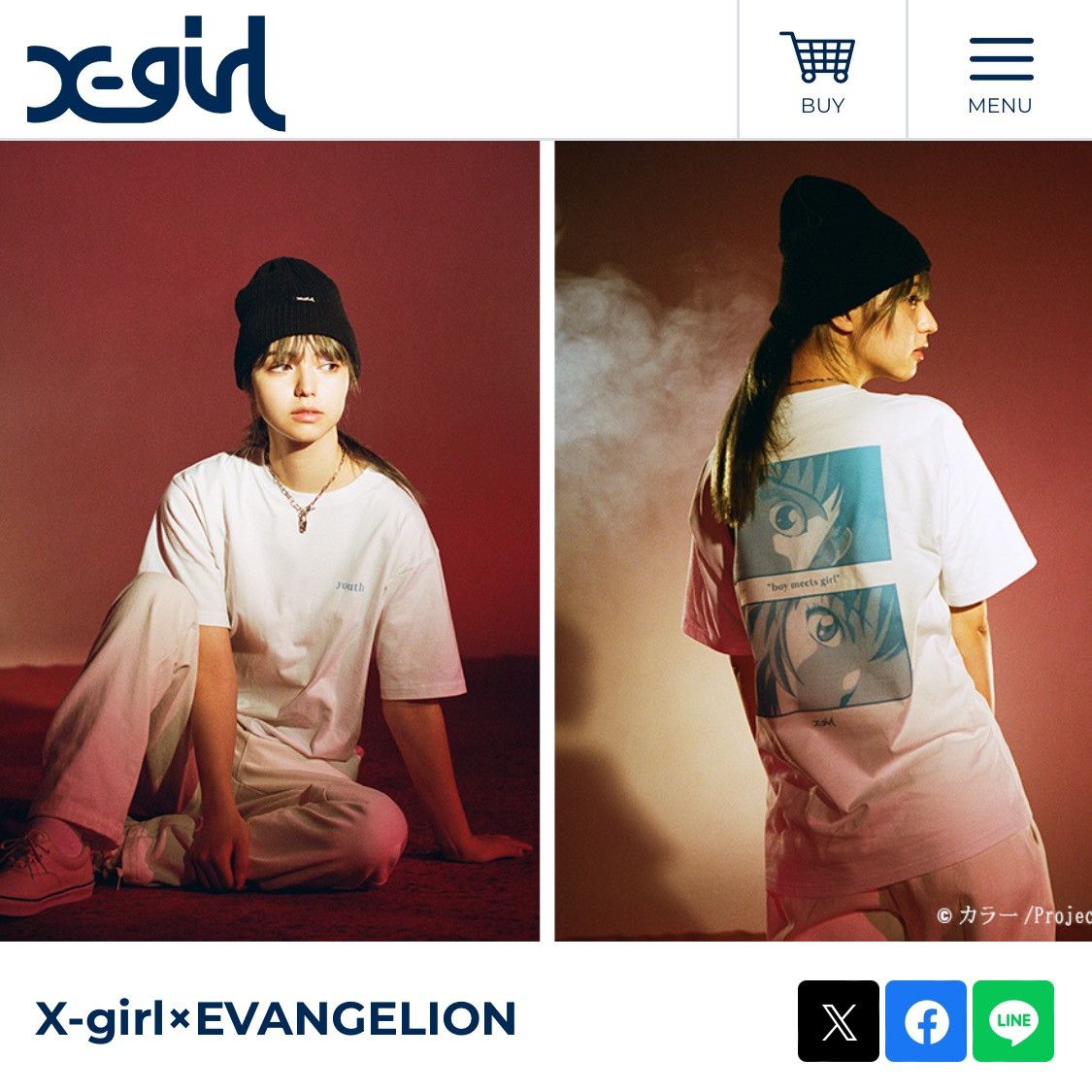Japanese Brand X-GIRL x NEON GENESIS EVANGELION SHINJI & REI ANIME TEE Size US M / EU 48-50 / 2 - 14 Thumbnail