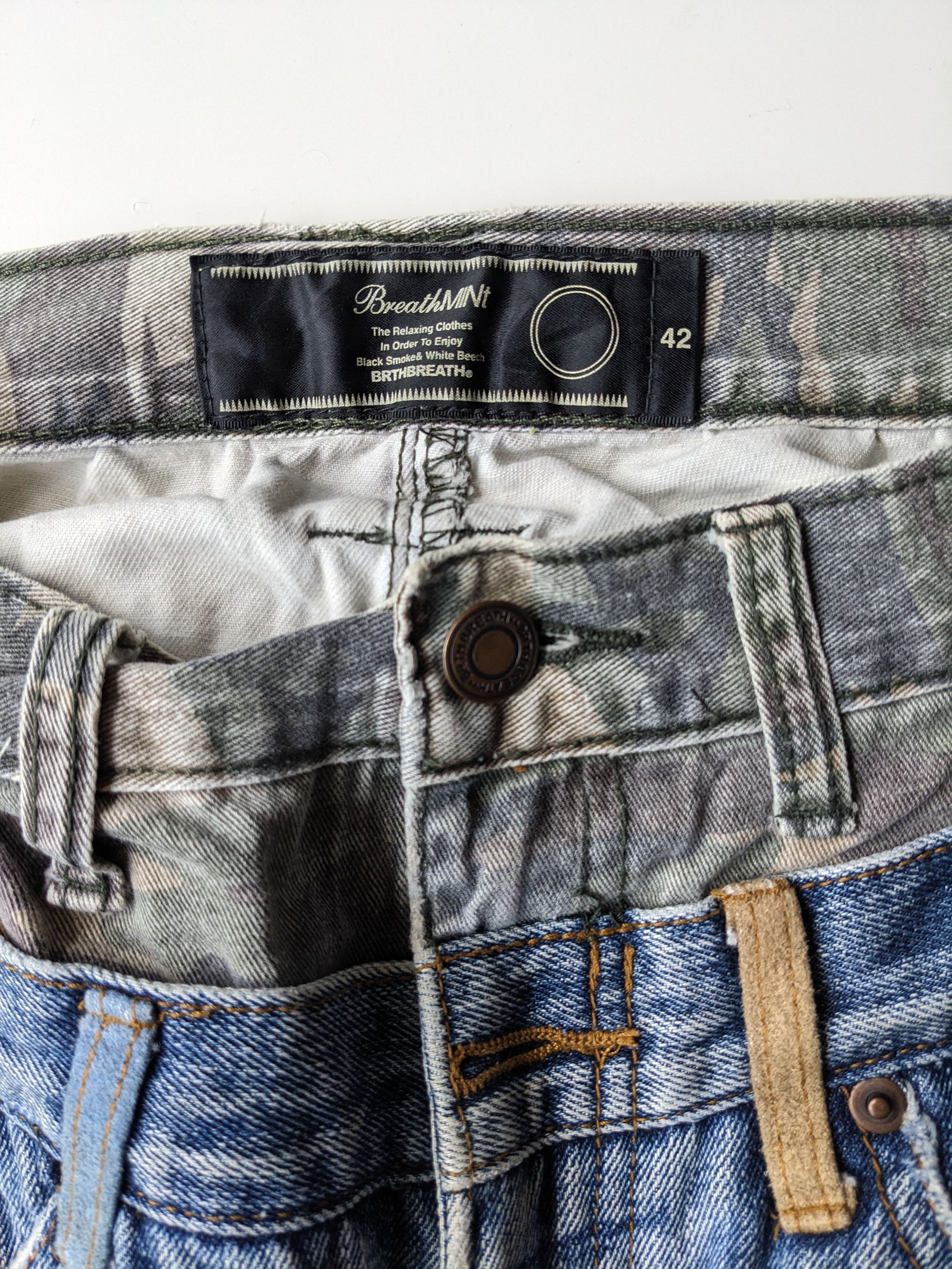 Japanese Brand Breathmint double waist camo jeans Size US 31 - 5 Thumbnail