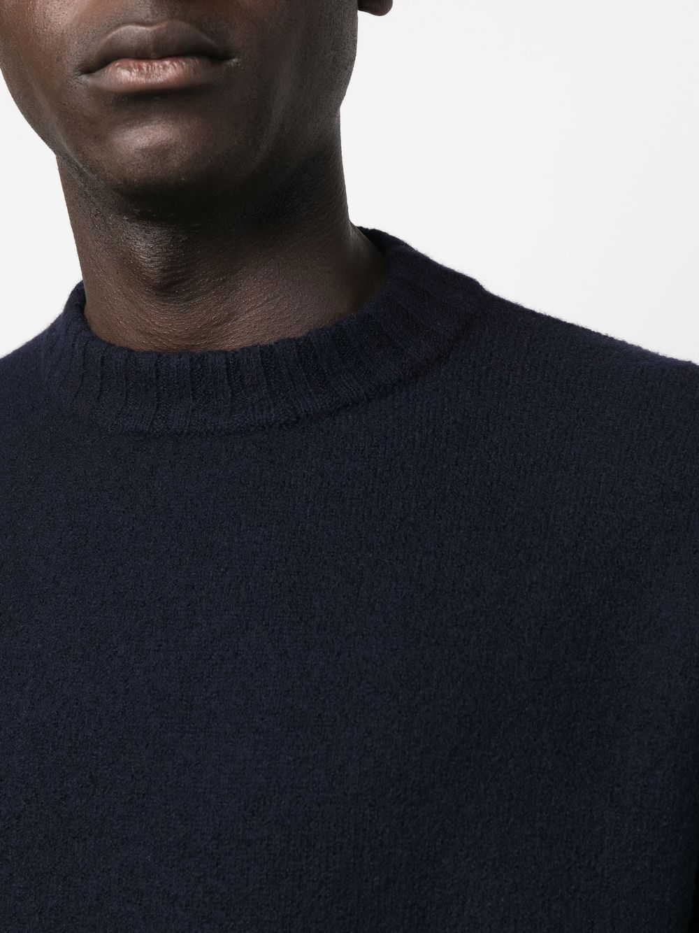 Jil Sander o1y1124 Cashmere Blend Crew-Neck Sweater in Navy Blue Size US M / EU 48-50 / 2 - 5 Thumbnail