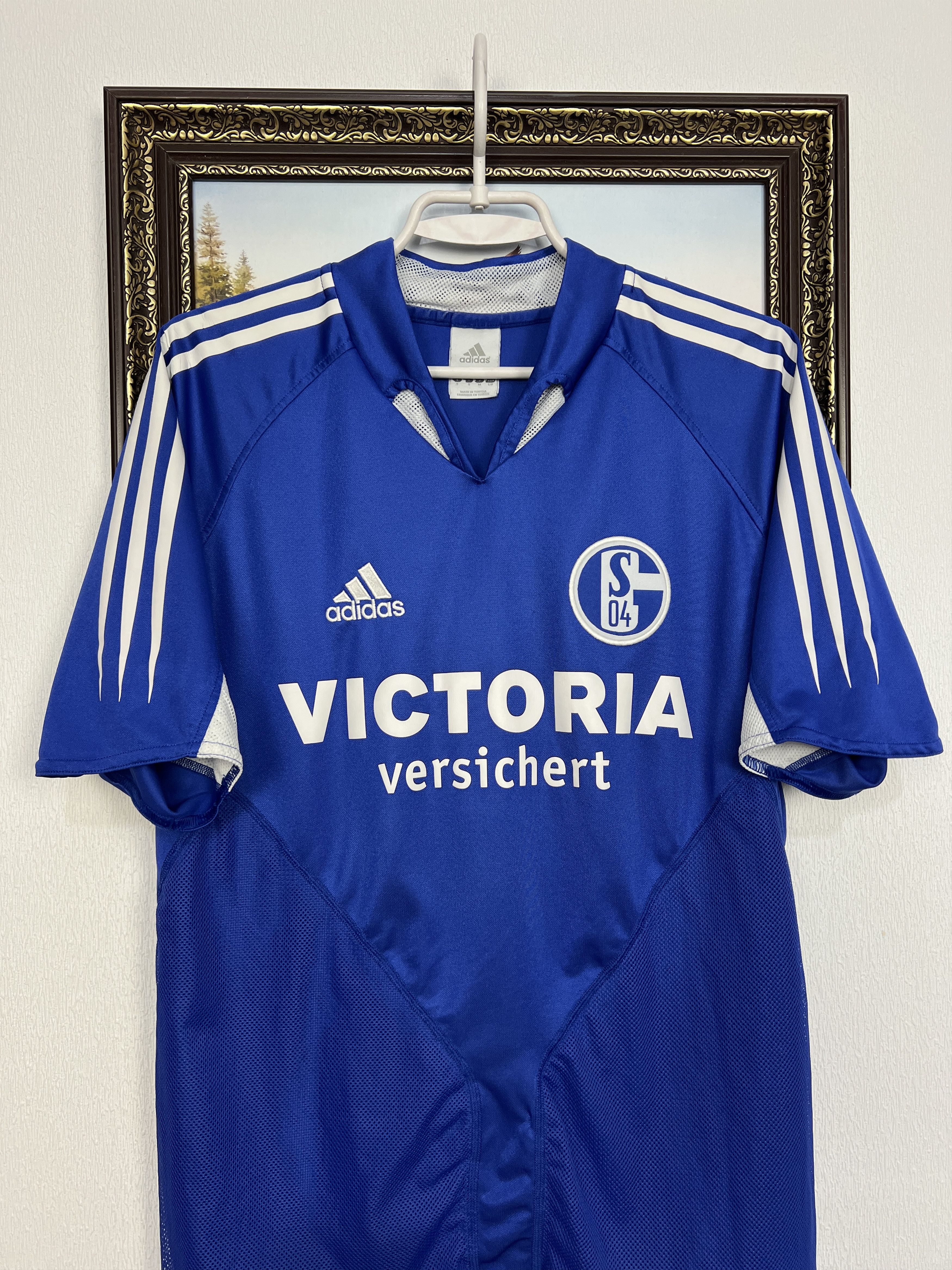 Adidas FC Schalke 04 Home football shirt 2004 Soccer Jersey Trikot Size US S / EU 44-46 / 1 - 2 Thumbnail