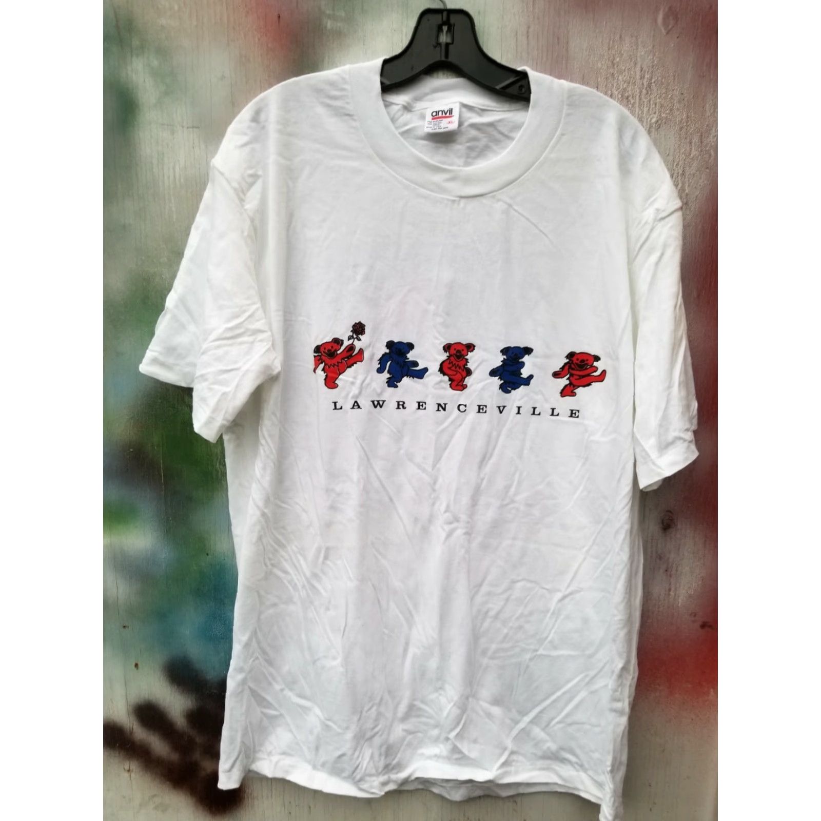 Anvil VINTAGE GRATEFUL DEAD DANCING BEARS T-SHIRT XL Men White Anvil Crew Neck Short Sleeve Cotton Blend Shirt Size US XL / EU 56 / 4 - 2 Thumbnail