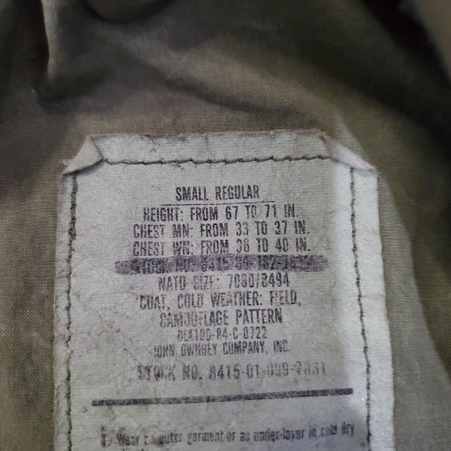 Vintage VINTAGE John Ownbey Company Jacket Mens Small Woodland Camo M65 Field Coat 80s Size US S / EU 44-46 / 1 - 7 Thumbnail
