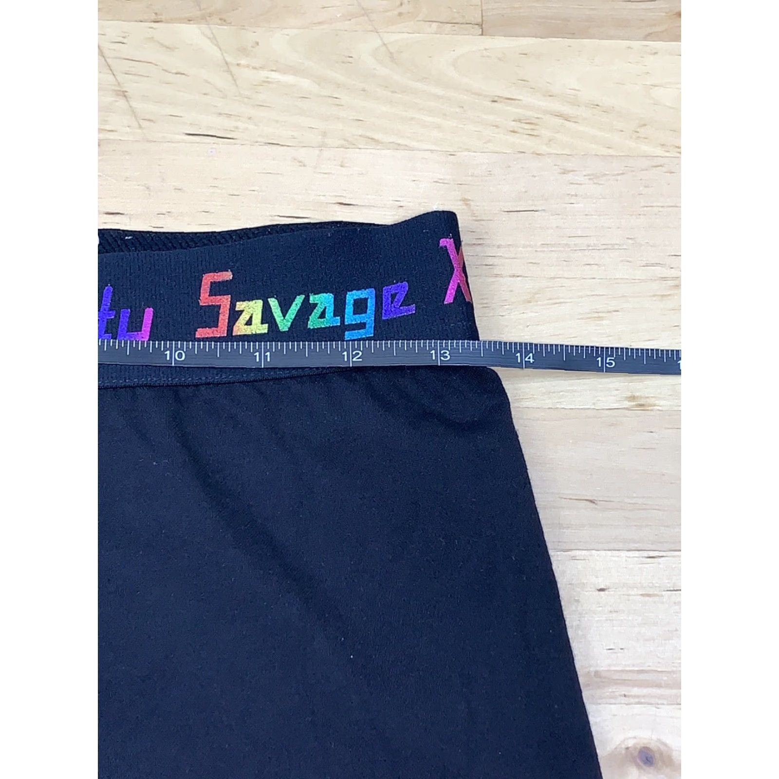 Vintage Savage X Fenty Leggings Black M Casual Ankle Womens Slim Elastic Waist Stretch Size 32" / US 10 / IT 46 - 6 Thumbnail