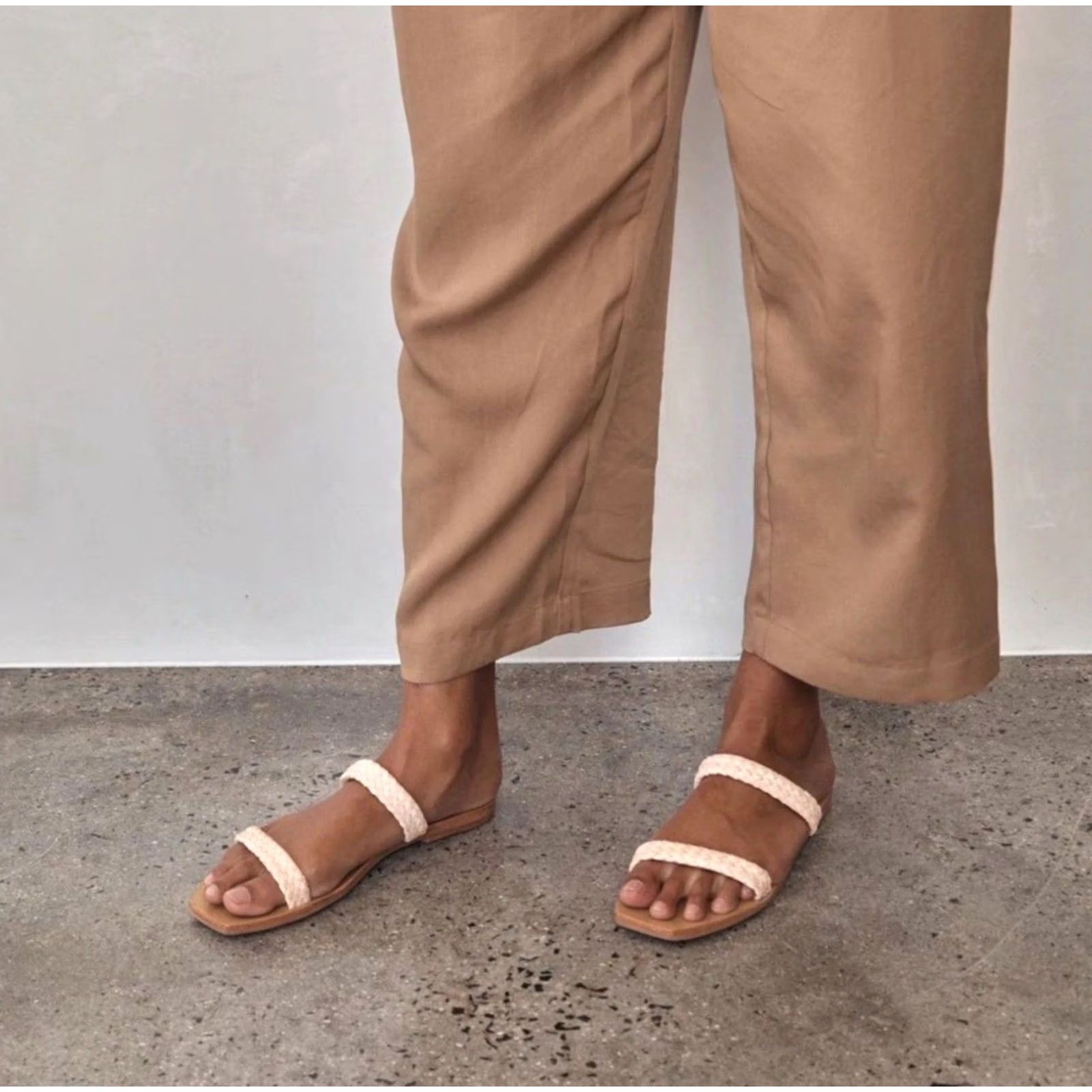 St. Agni St. Agni Julie Braided Leather Sandals Slide Sandal Brown Seashell 37 6.5/7 Women M Size Holiday Summer Spring Size US 6.5 / IT 36.5 - 2 Thumbnail